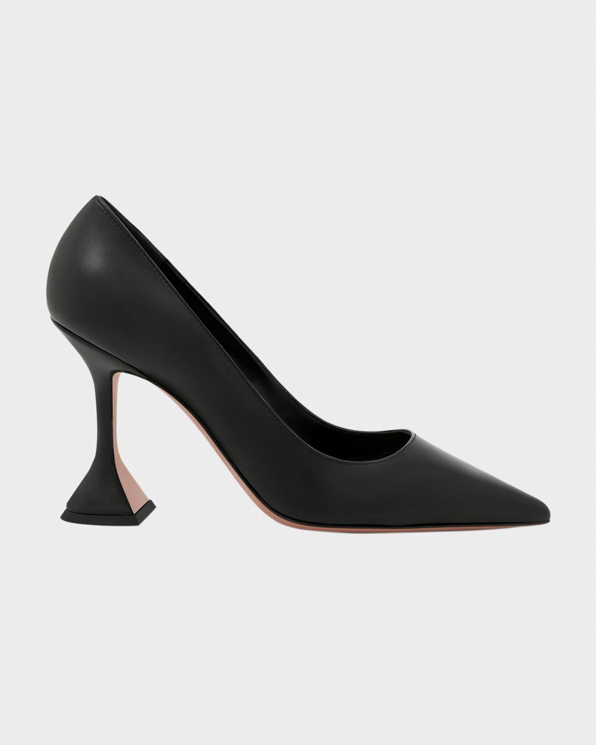 Amina Muaddi Ami Pointed Leather Pumps