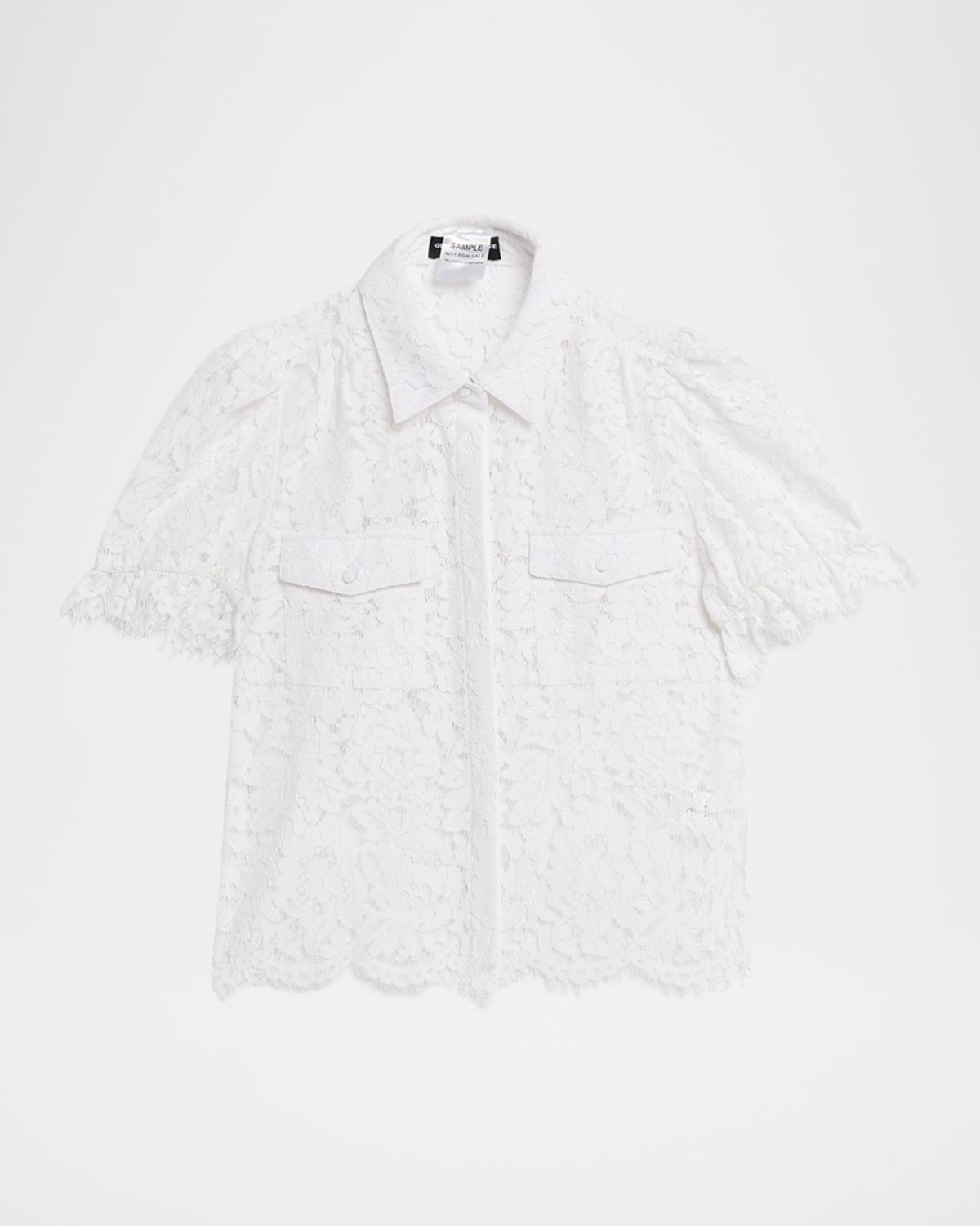 Generation Love Mina Lace Puff-Sleeve Shirt