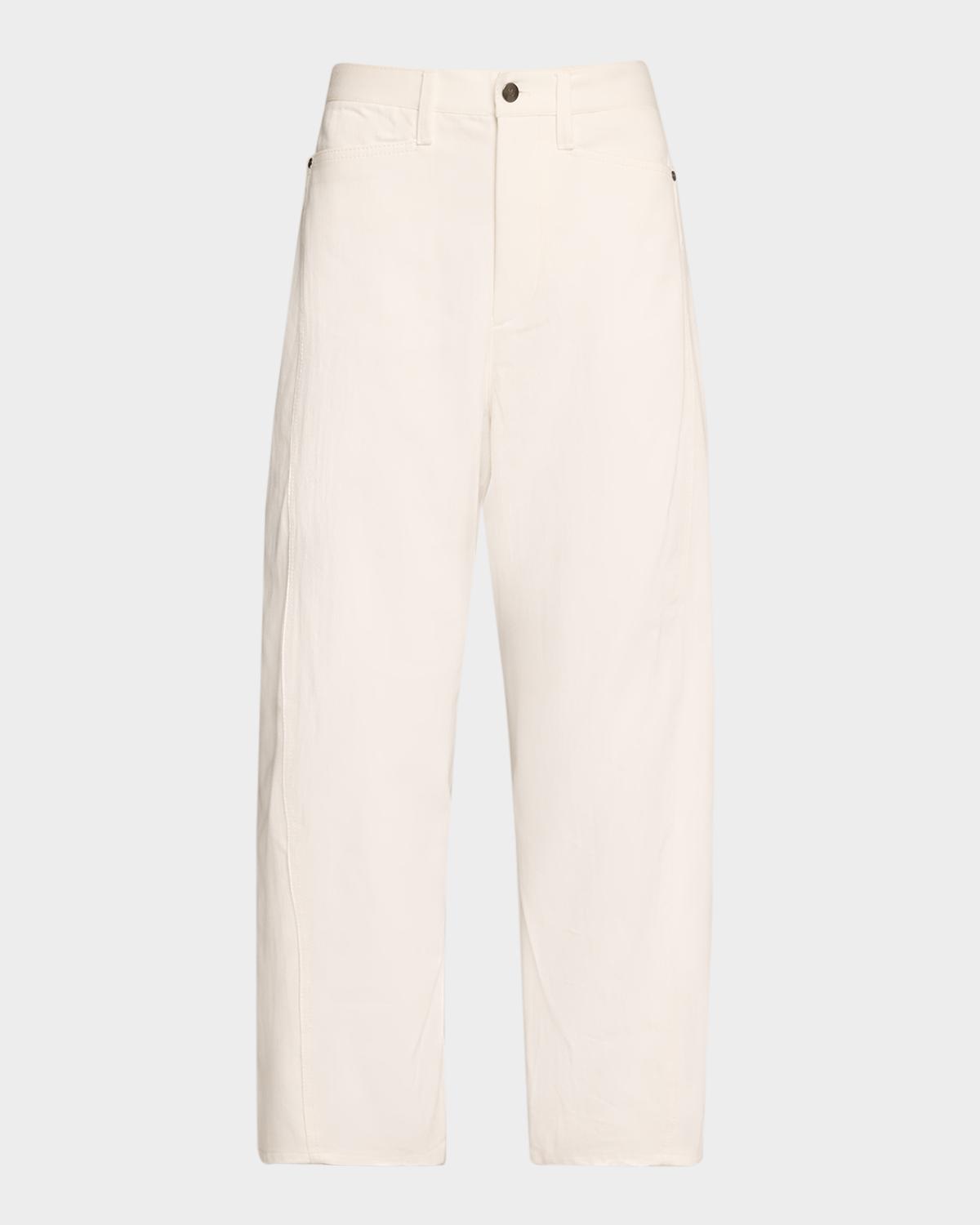 MARIA MCMANUS Mid-Rise Barrel-Leg Crop Jeans