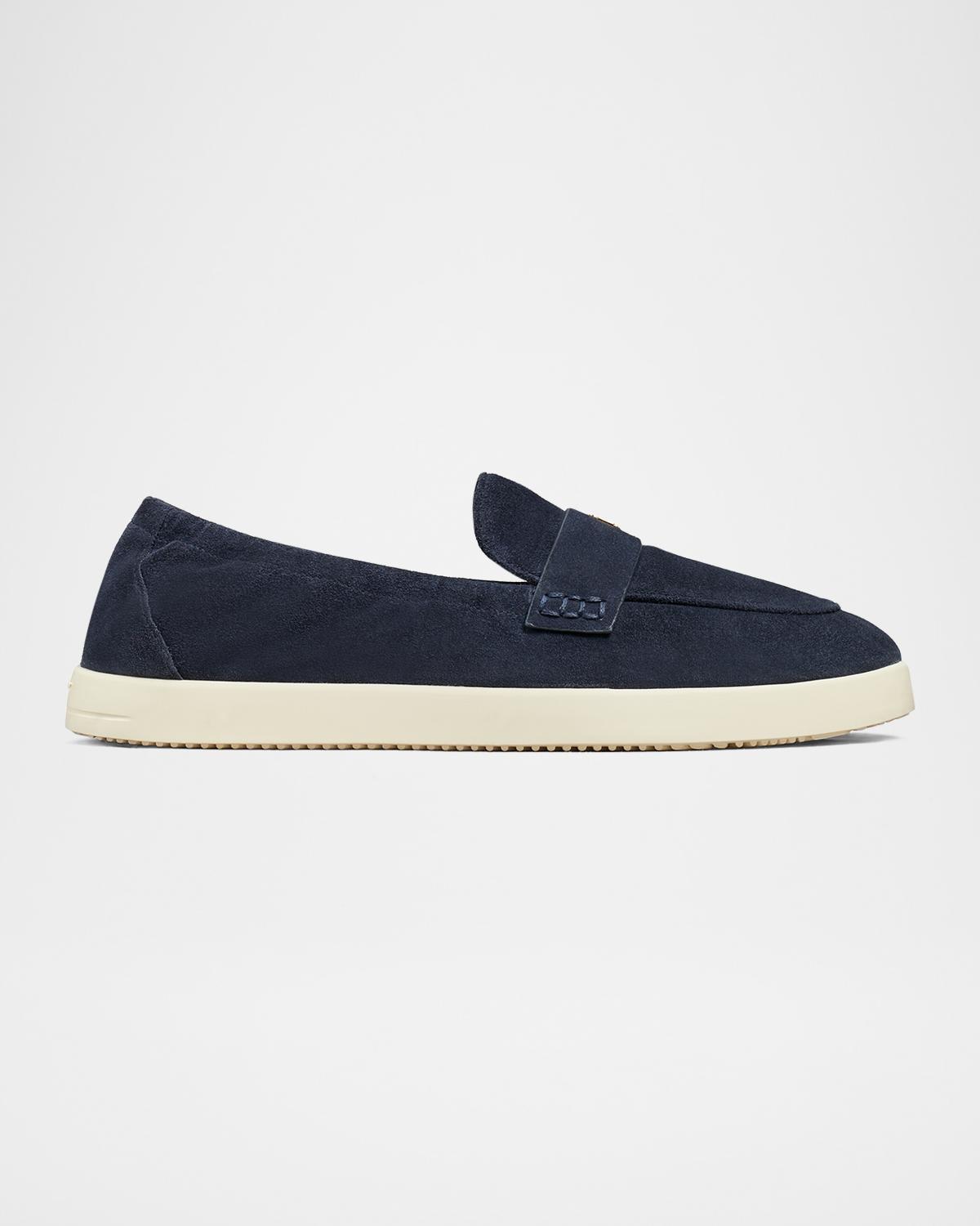 Sporty Suede Slip-On Loafers
