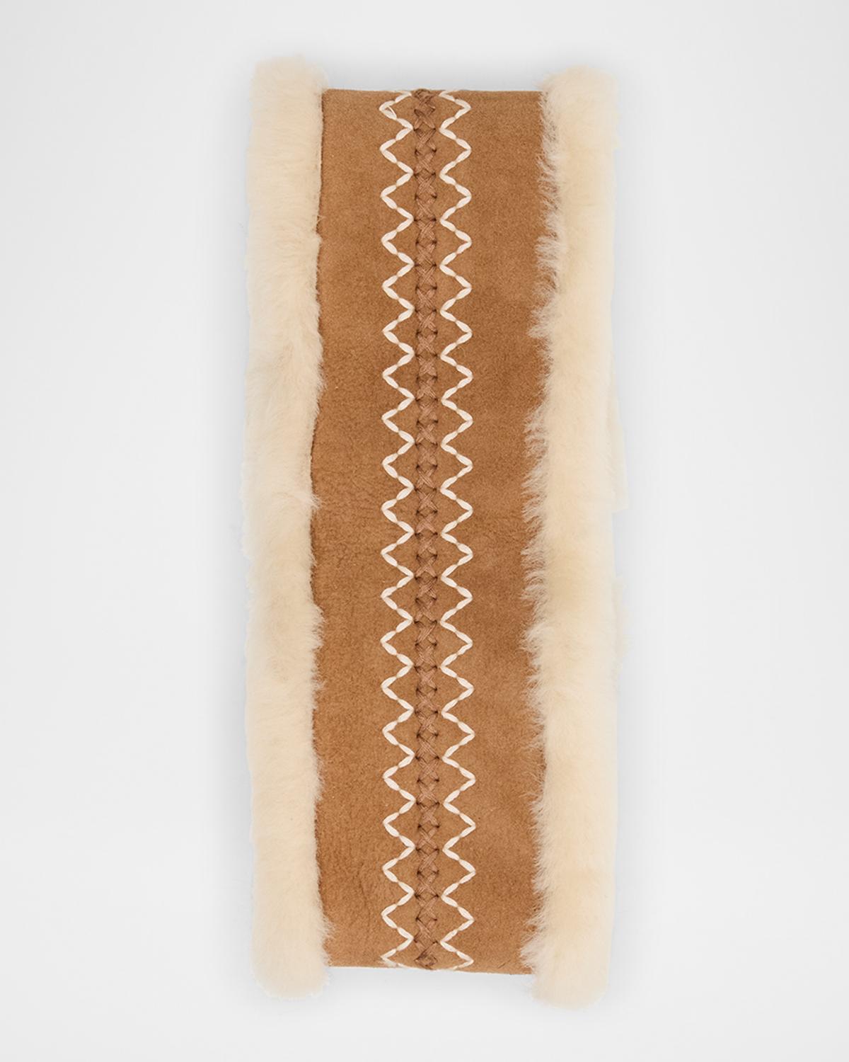 UGG Embroidered Dyed Shearling Headband