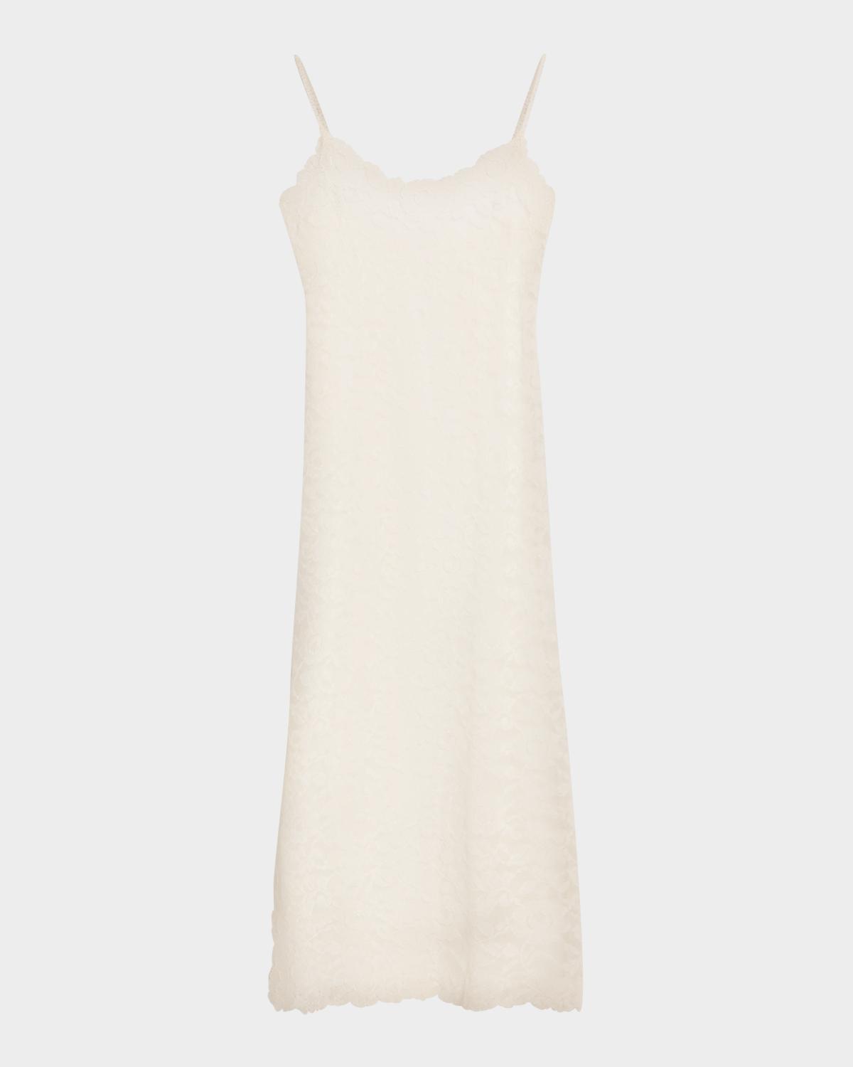 Natori Peony Side-Slit Floral Lace Nightgown