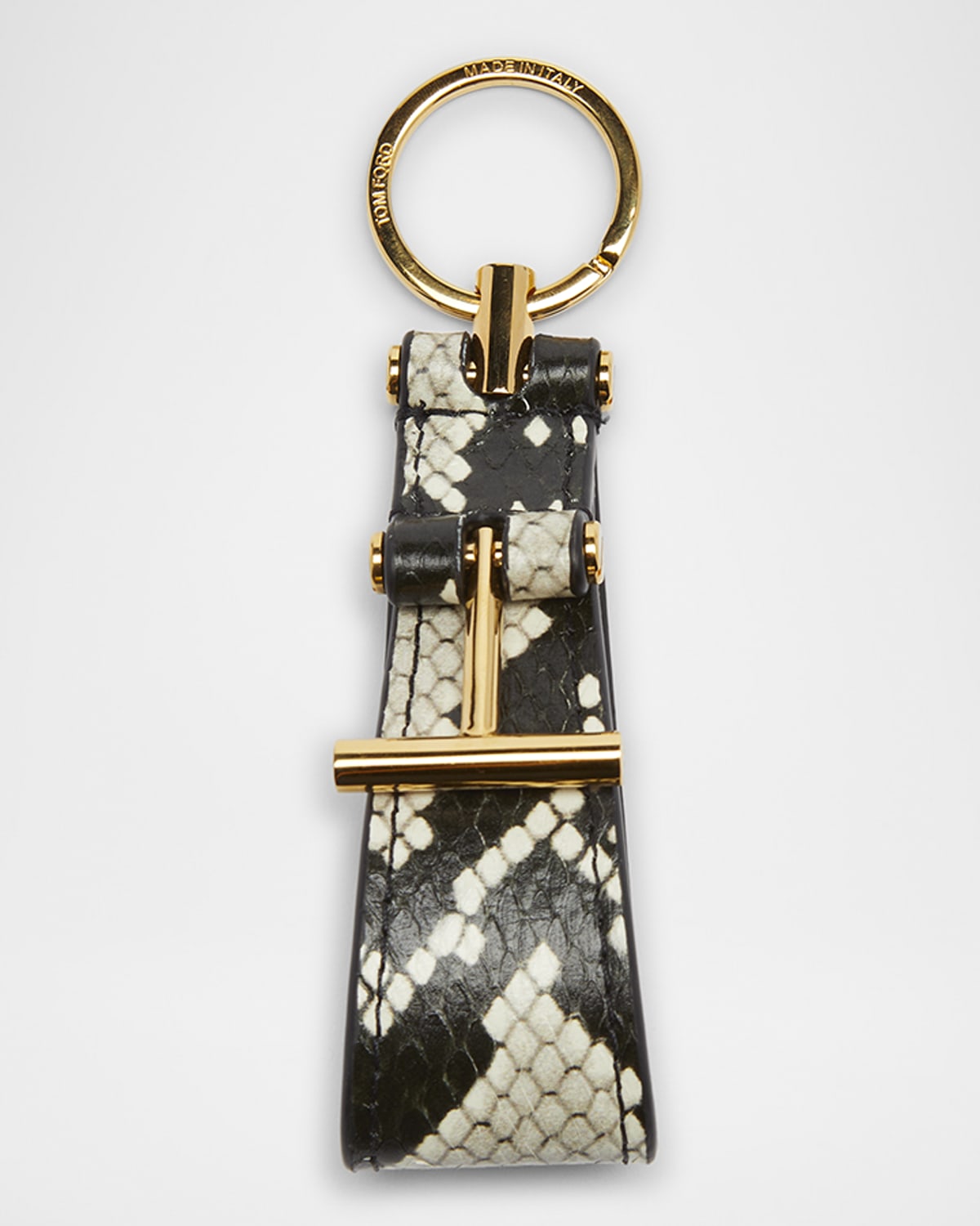 TOM FORD Keyring Holder in Python-Printed Leather