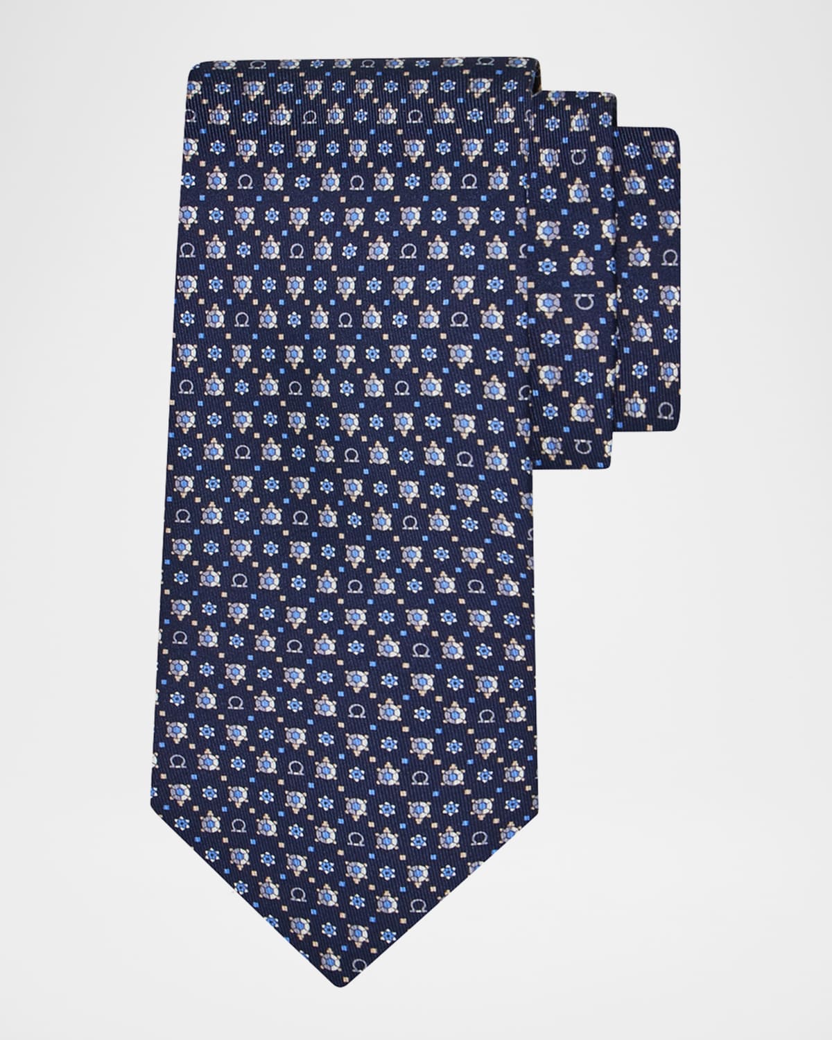 Ferragamo Men 's Gancini Micro-Turtle Silk Tie | Thumbnail 4