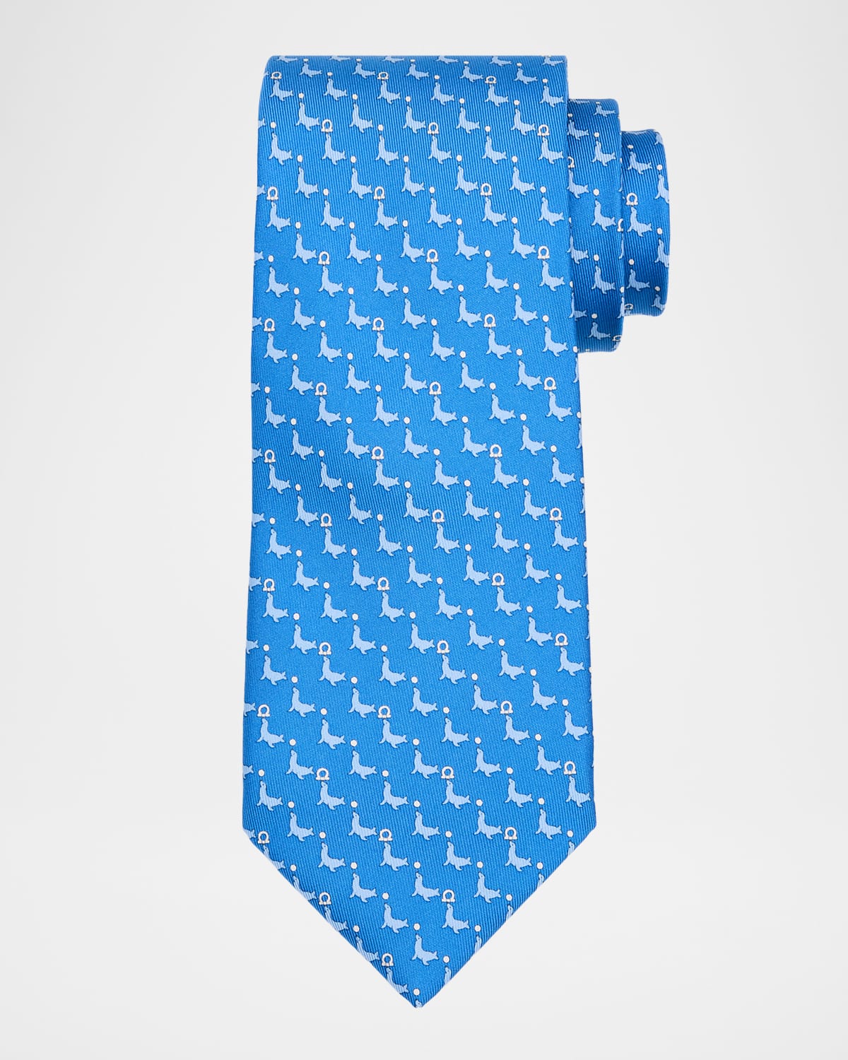 Ferragamo Men 's Seal Balancing Gancio Silk Tie