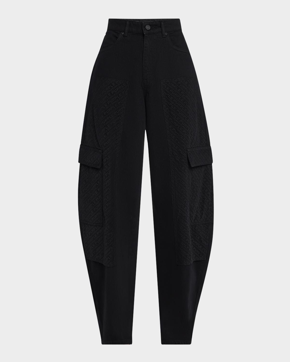PURPLE Barrel-Leg Mesh Carpenter Jeans