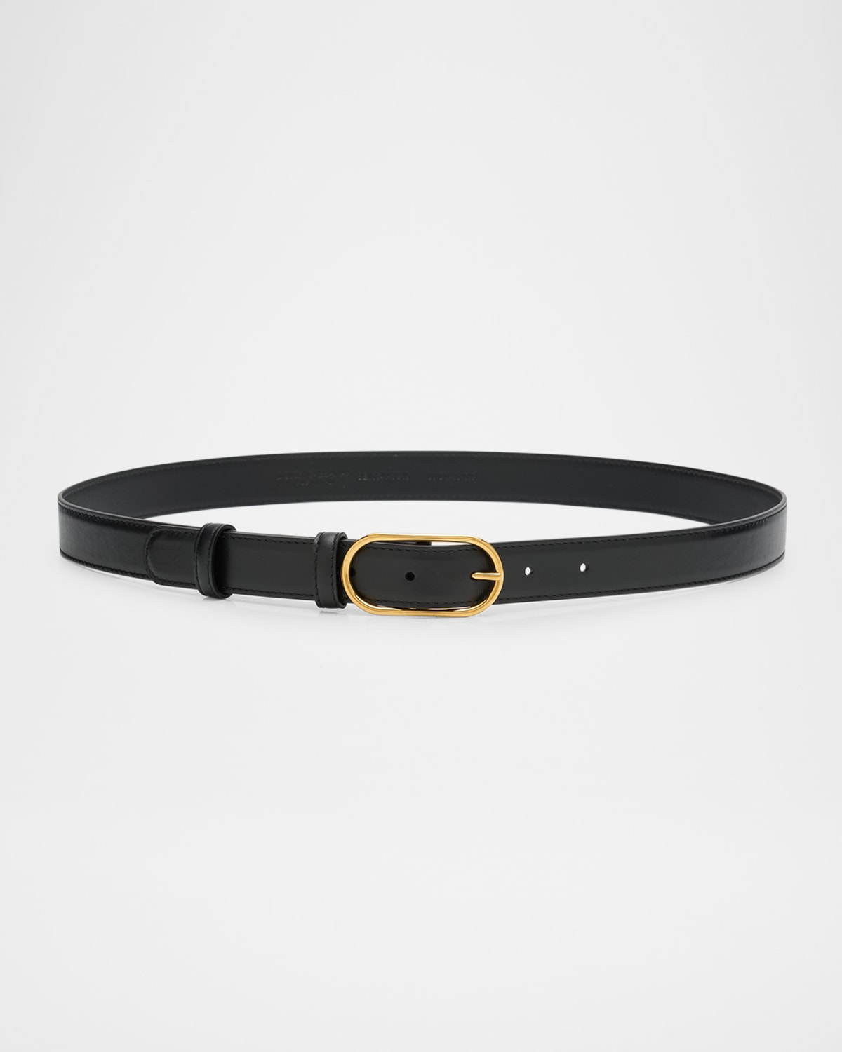 Dolce & Gabbana Oval Buckle Calfskin Leather Belt