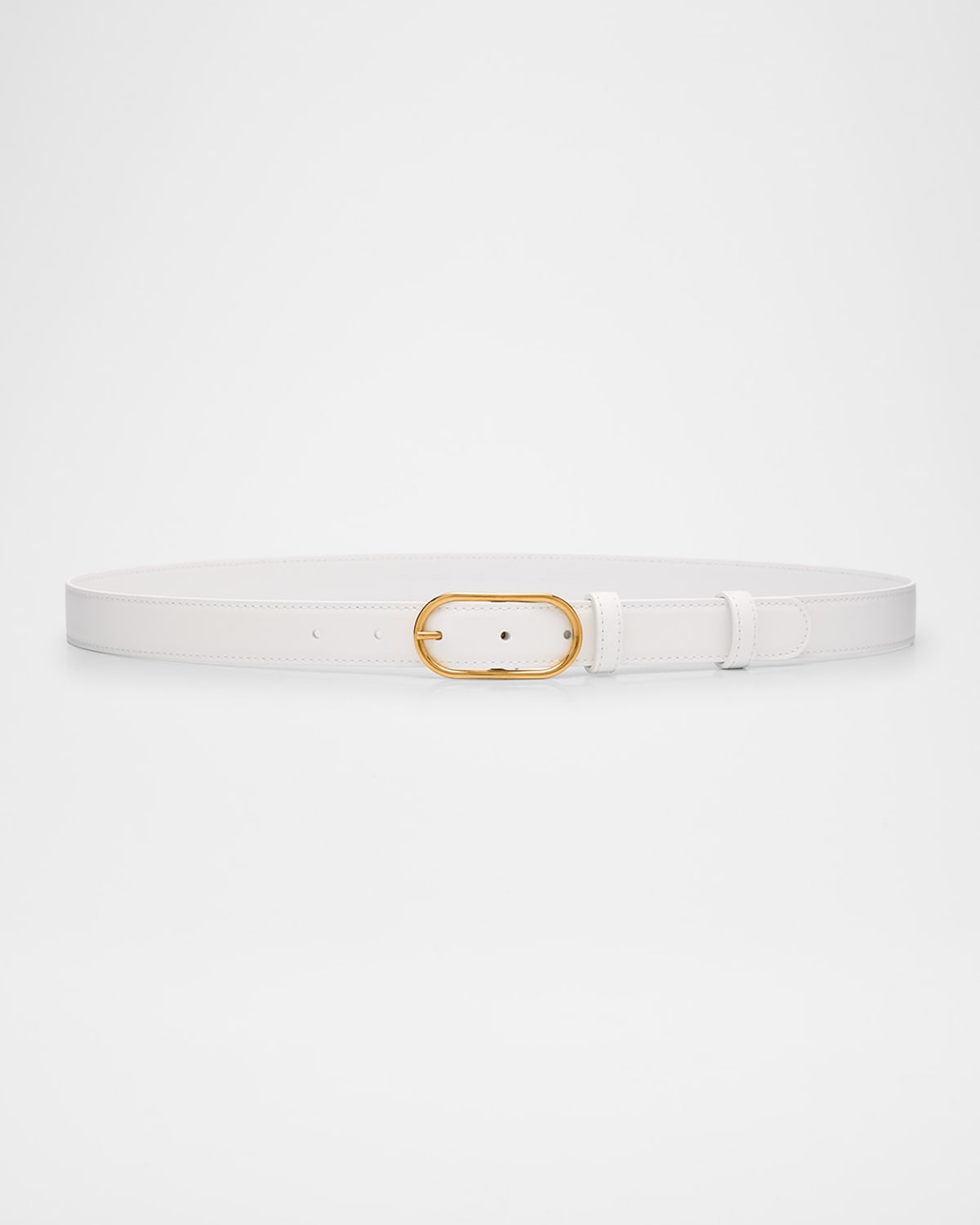 Dolce&Gabbana Oval Buckle Calfskin Leather Belt