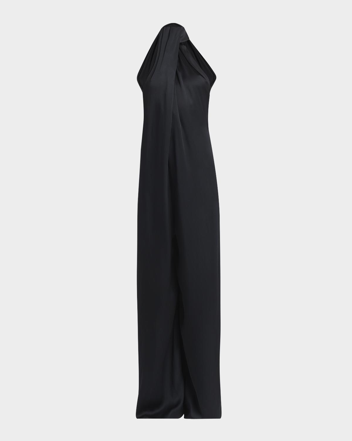Stella McCartney Envers Draped Satin Halterneck Jumpsuit