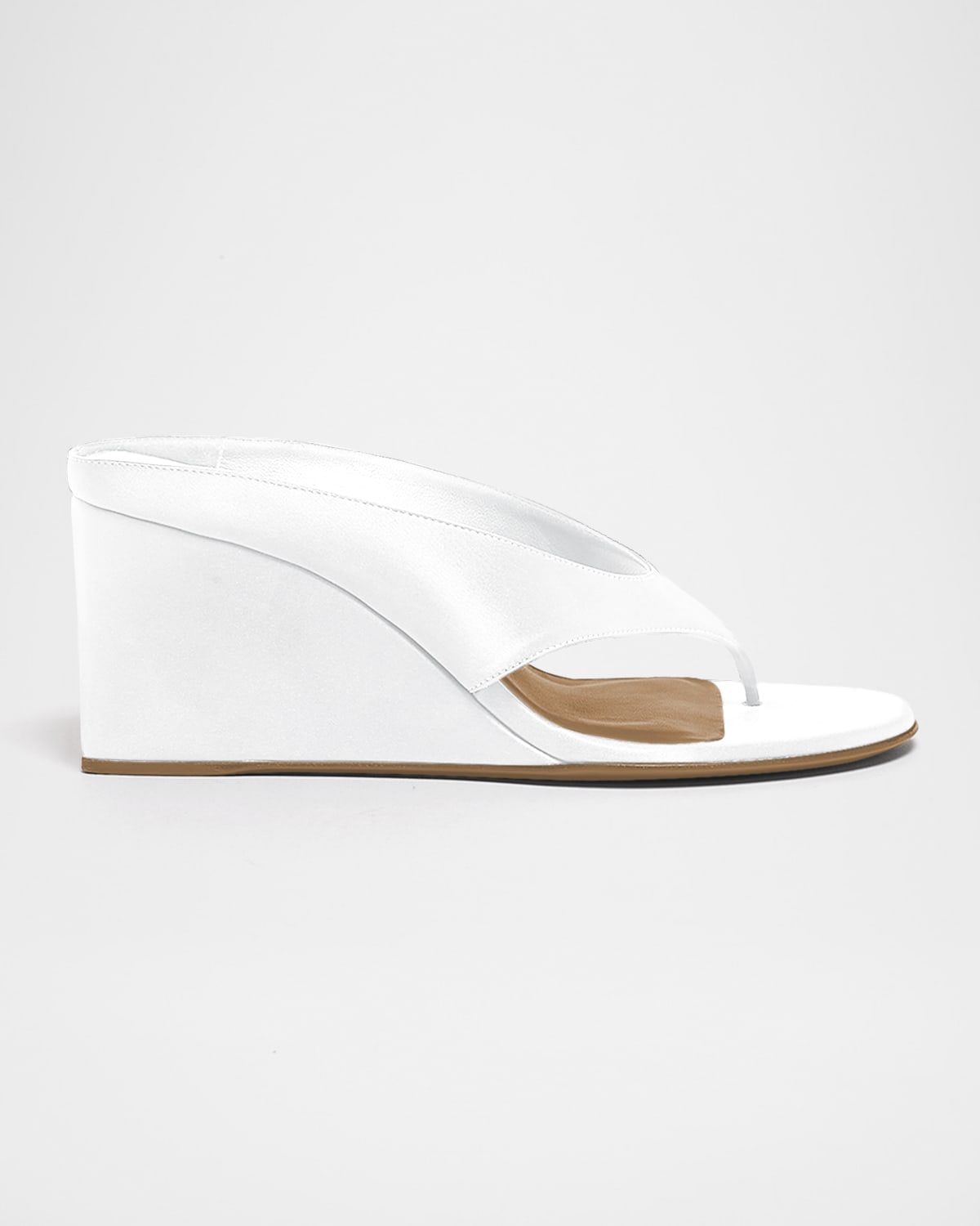 ALAIA Satin Wedge Thong Mules