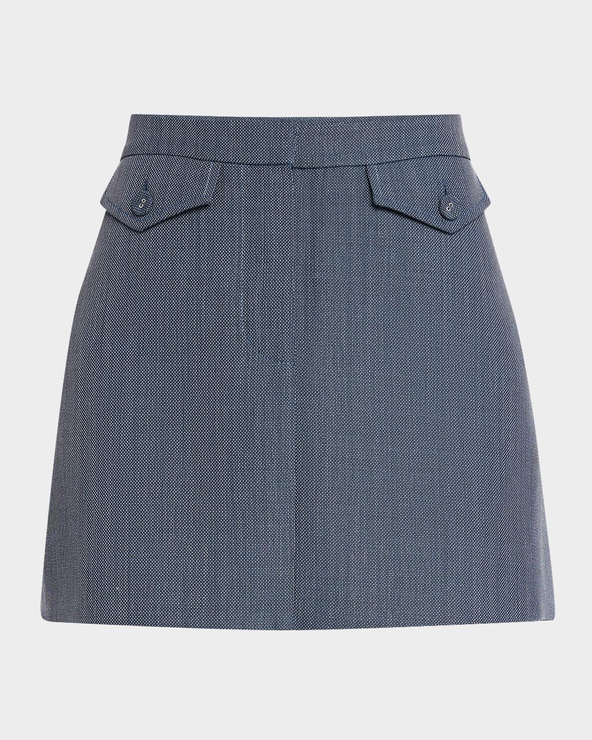 Proenza Schouler White Label Jamison Wool Melange Mini Skirt