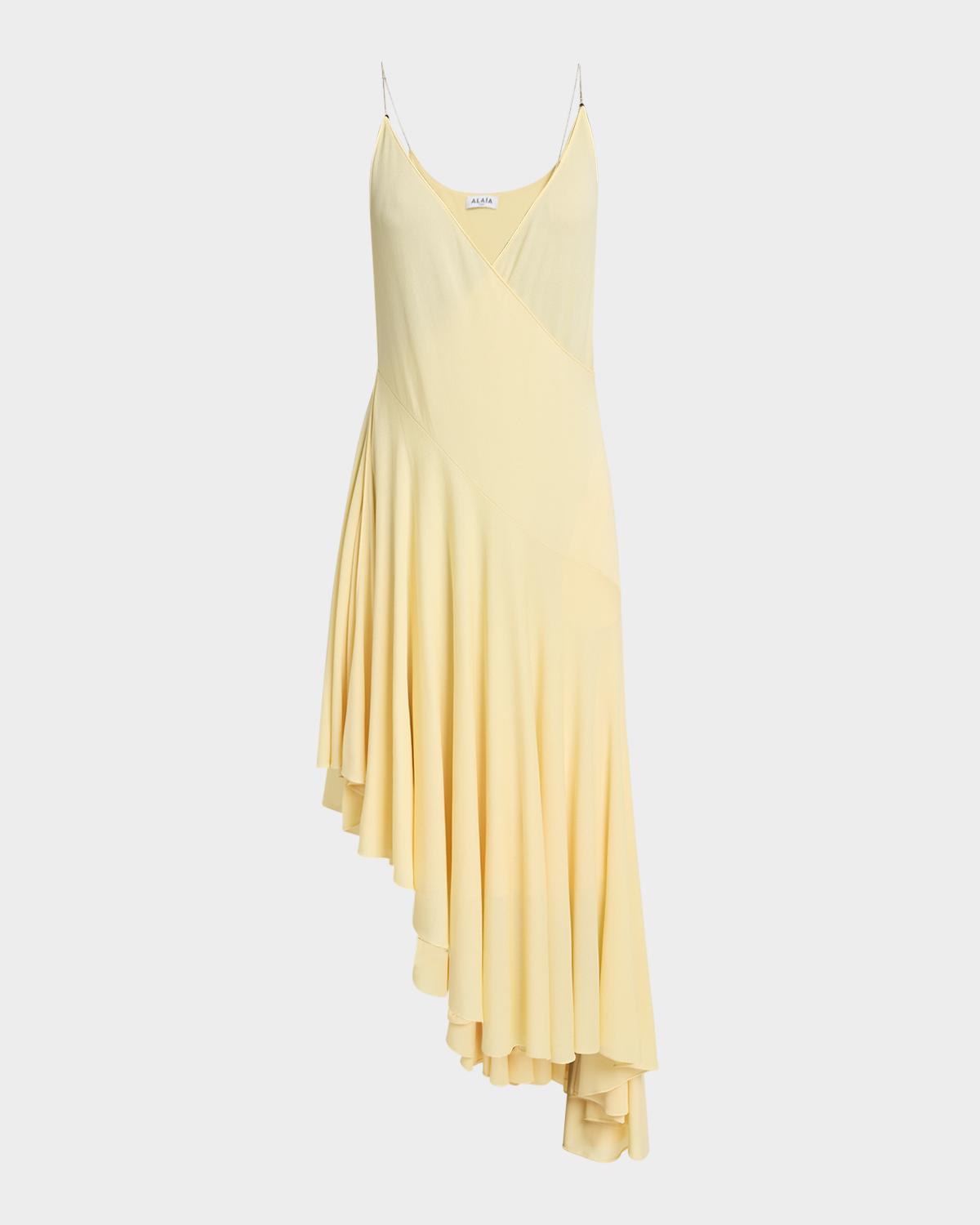 ALAÏA Asymmetric Sleeveless Midi Dress