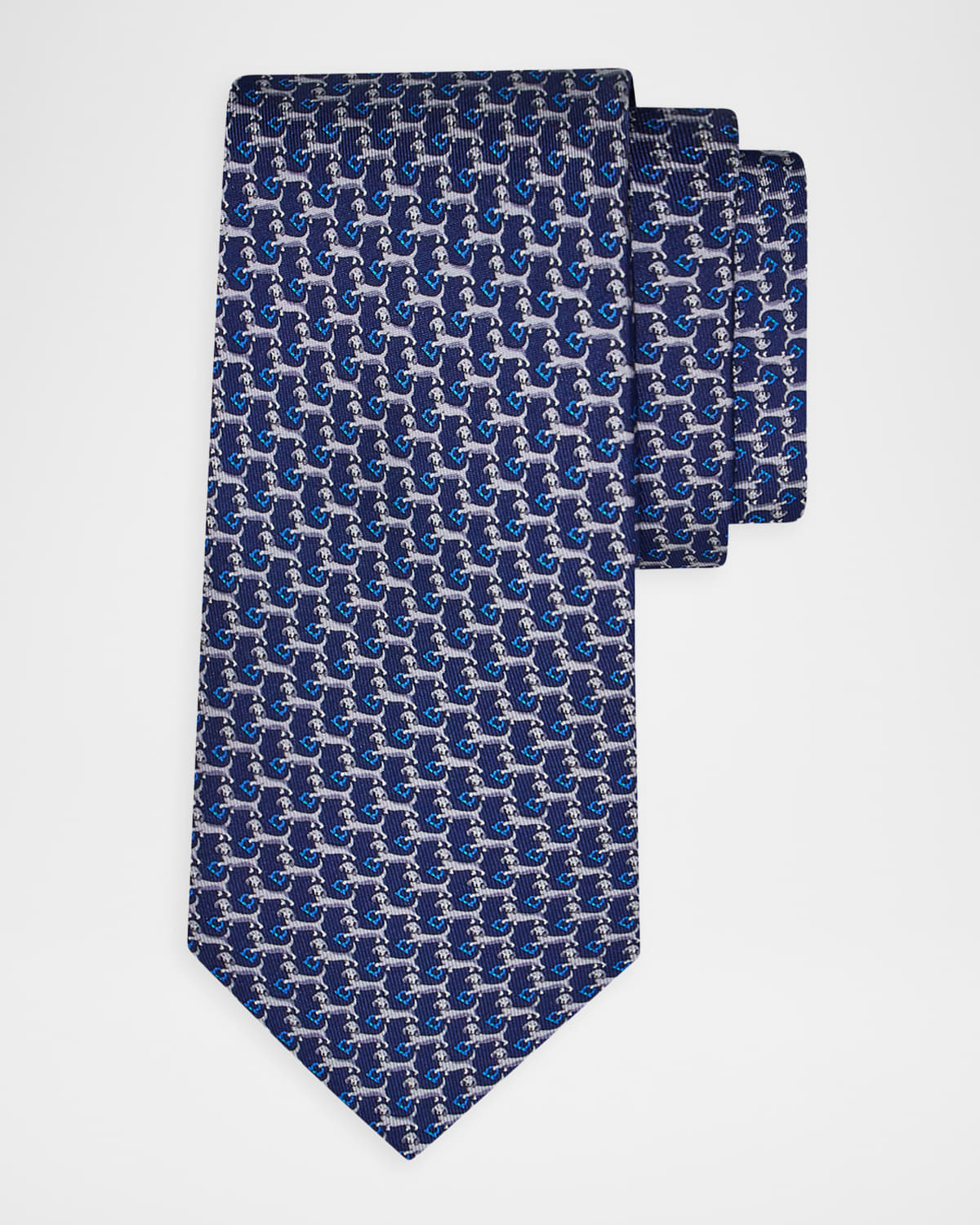 Ferragamo Men 's Dachshund Silk and Wool Tie | Thumbnail 4