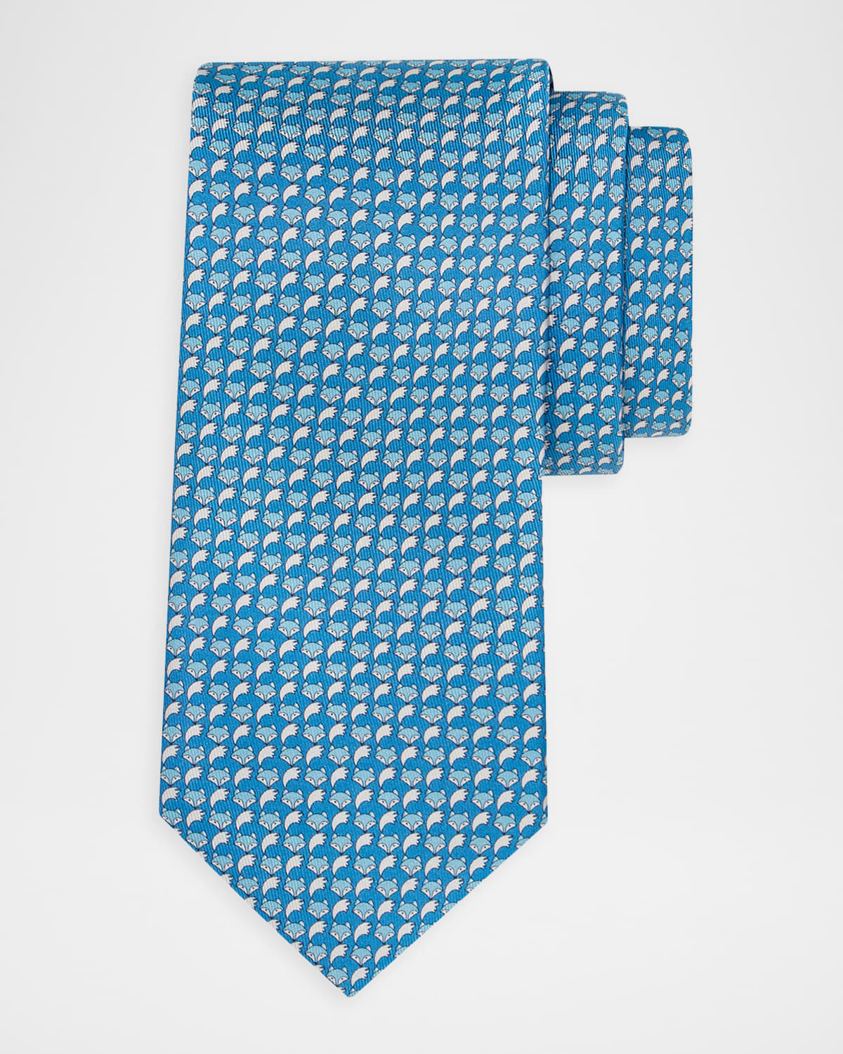 Ferragamo Men 's Fox Micro-Print Tie | Thumbnail 4