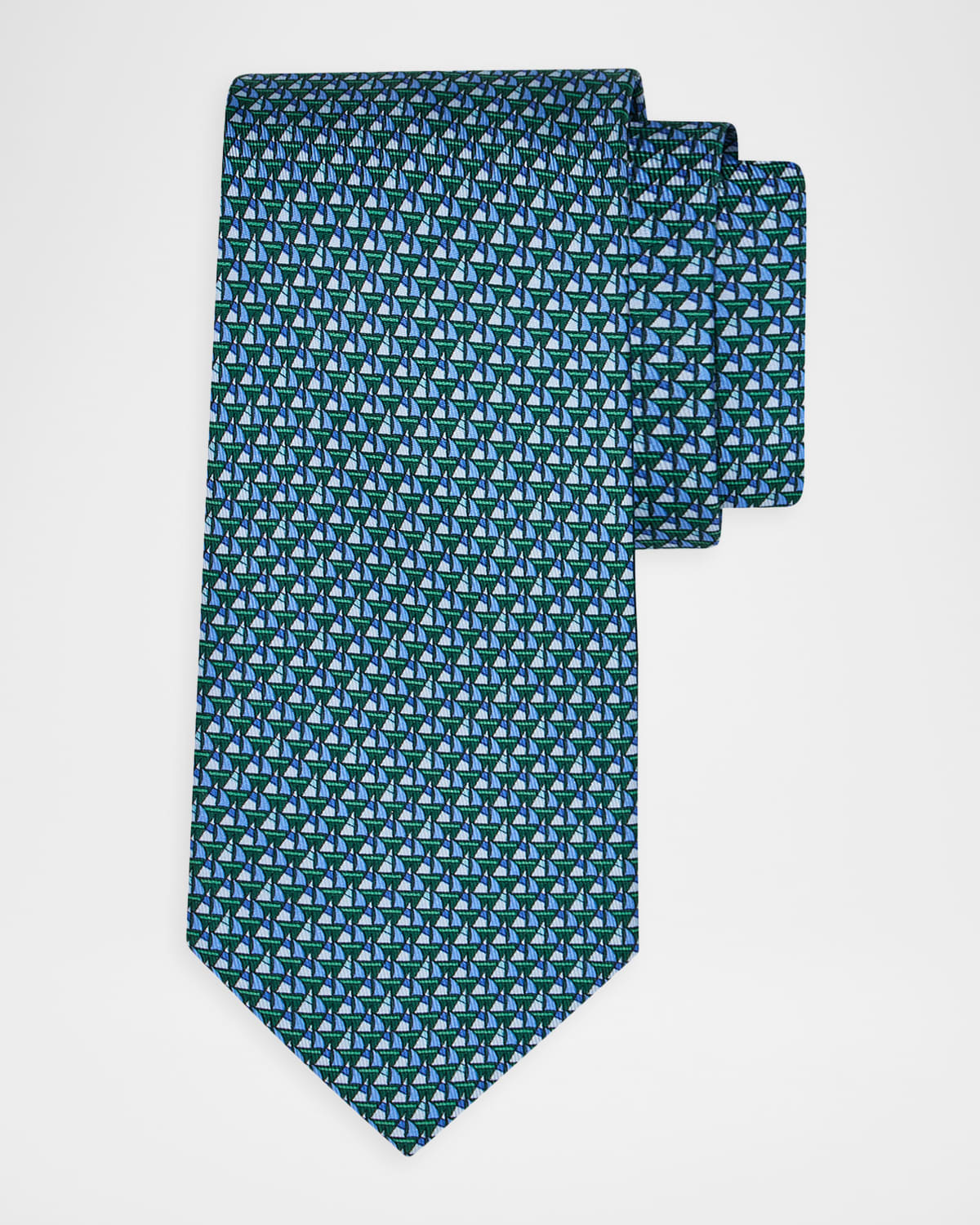 Ferragamo Men 's Geometric Wool and Silk Tie | Thumbnail 4