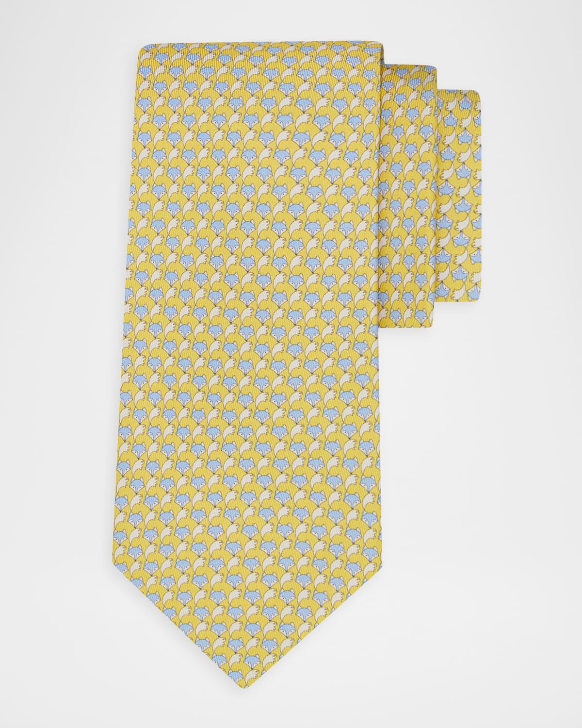 Ferragamo Men 's Fox Micro-Print Tie | Thumbnail 4