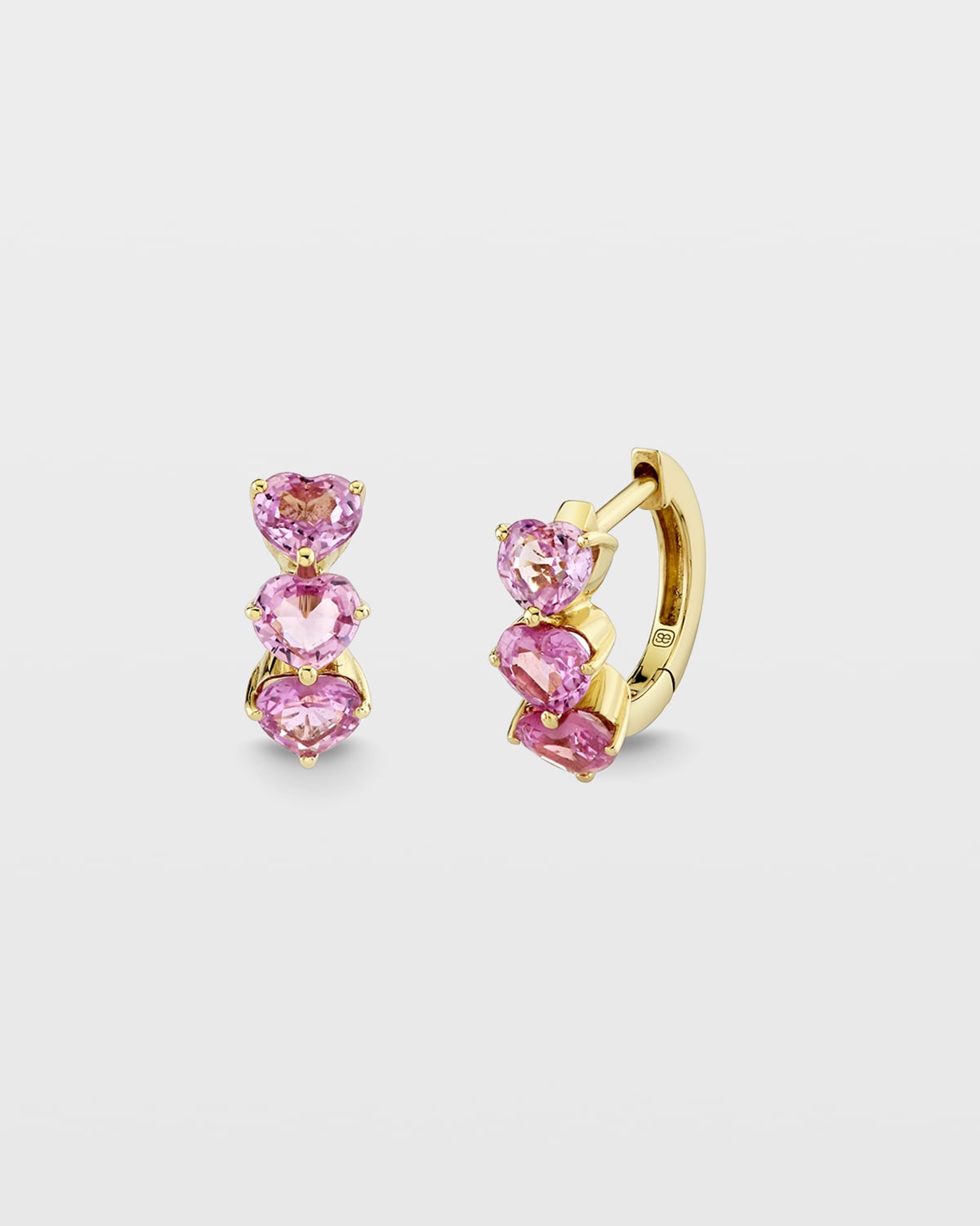 Sydney Evan Heart Cocktail Huggie Earrings
