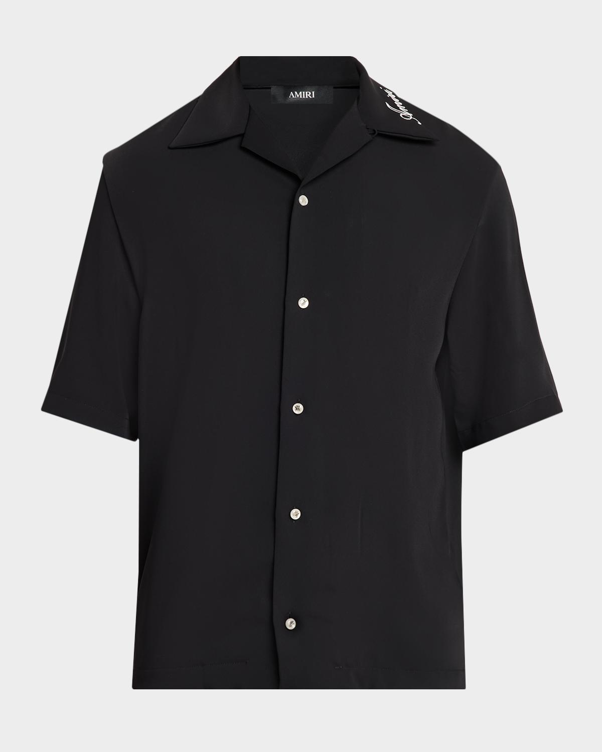 Men & apos;s Brushed Polyester Camp Shirt