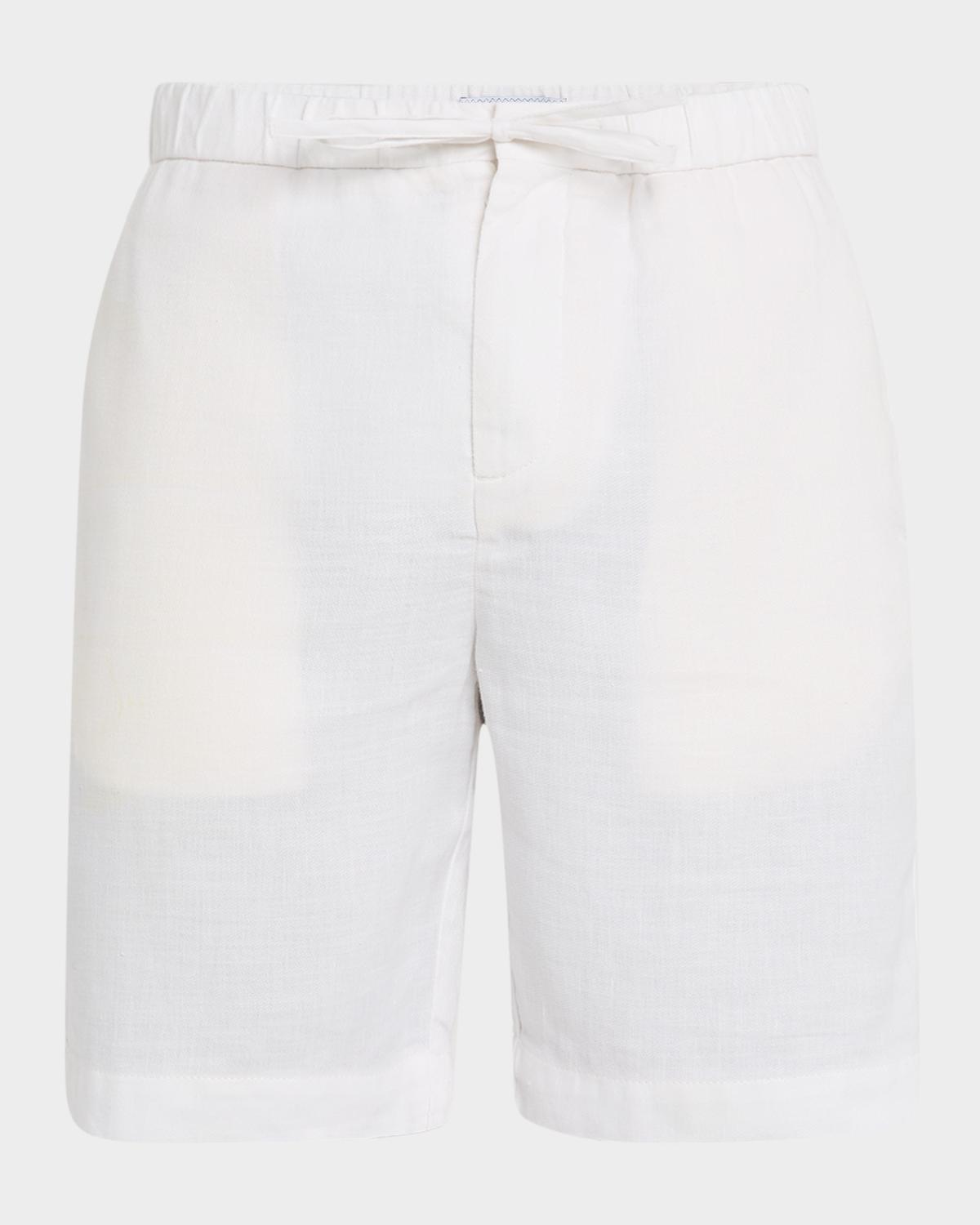 Frescobol Carioca Men's Felipe Linen and Cotton Drawstring Shorts