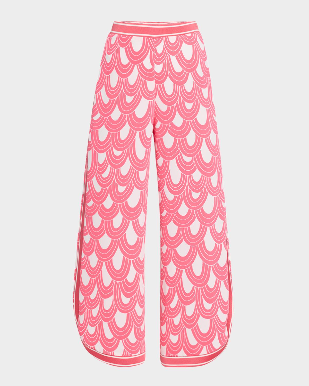 Trina Turk Overhead Cropped Scallop-Print Pants