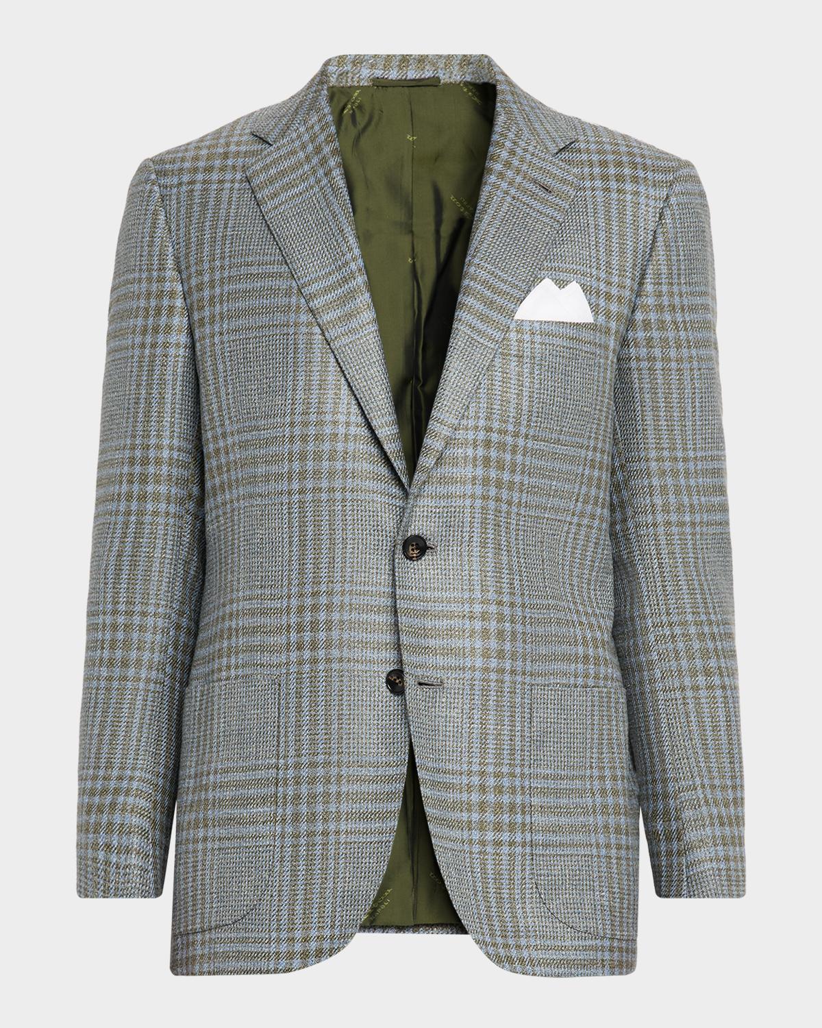 Kiton Men's Woven Plaid Single-Breasted Sport Coat