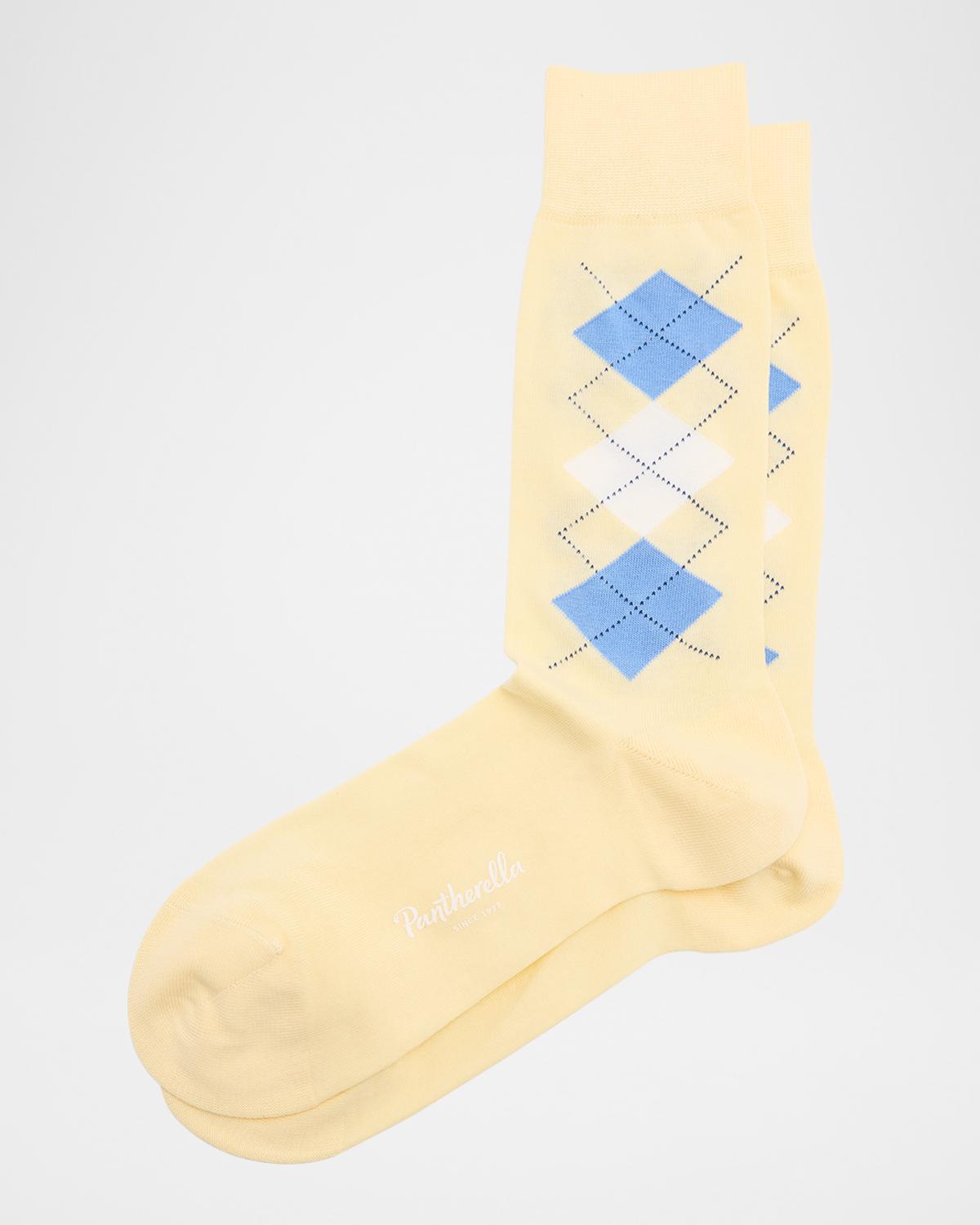 Pantherella Men's Irwin Egyptian Cotton Argyle Crew Socks