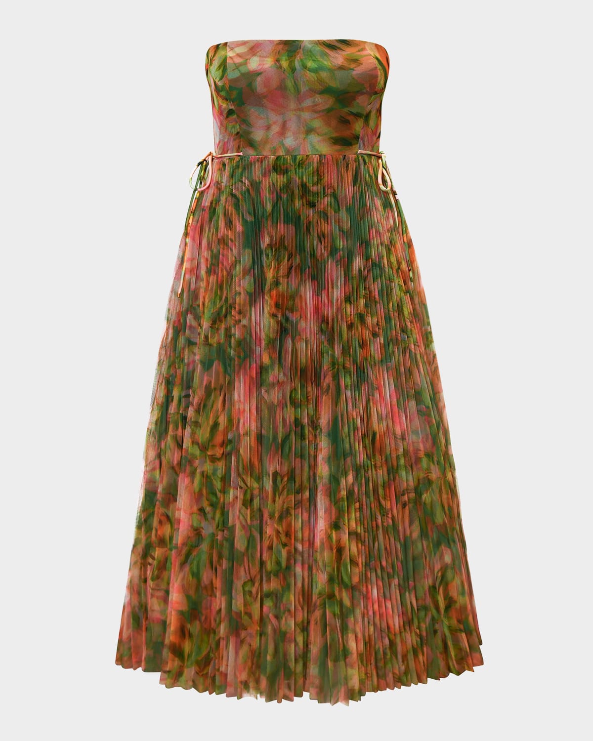 Hutch Amara Floral Bustier Pleated Fit & Flare Dress in Orange | Smart  Closet