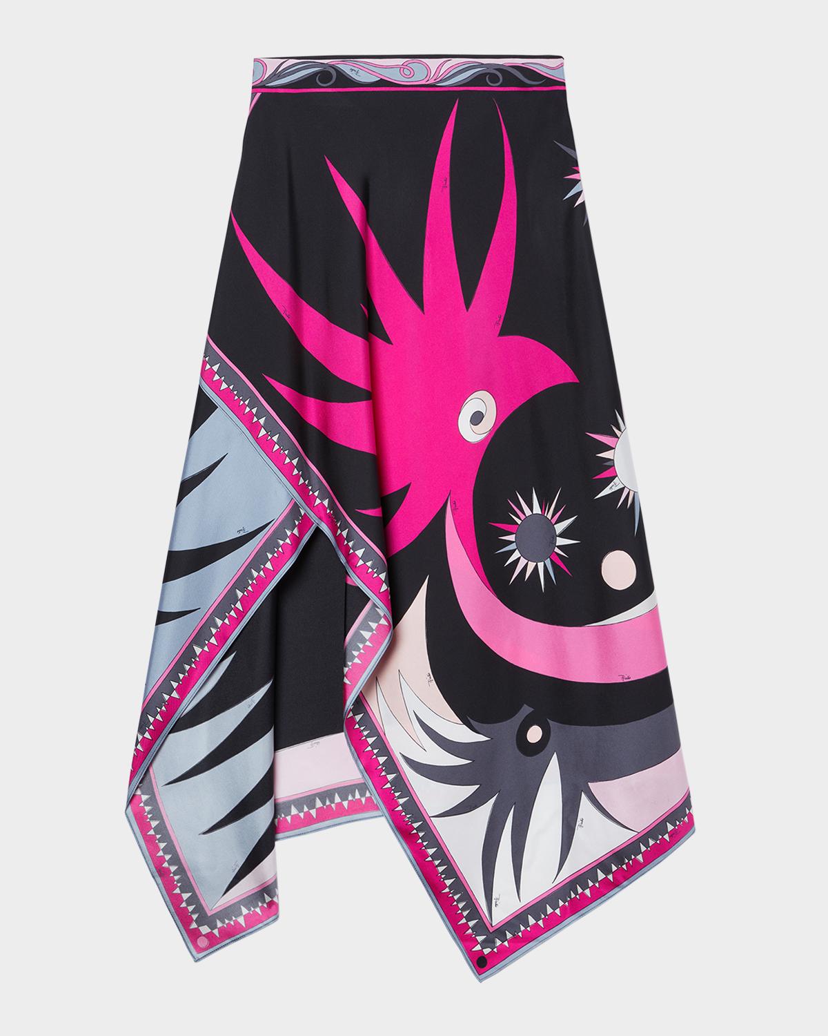 Pucci Stella-Print Asymmetric Maxi Skirt