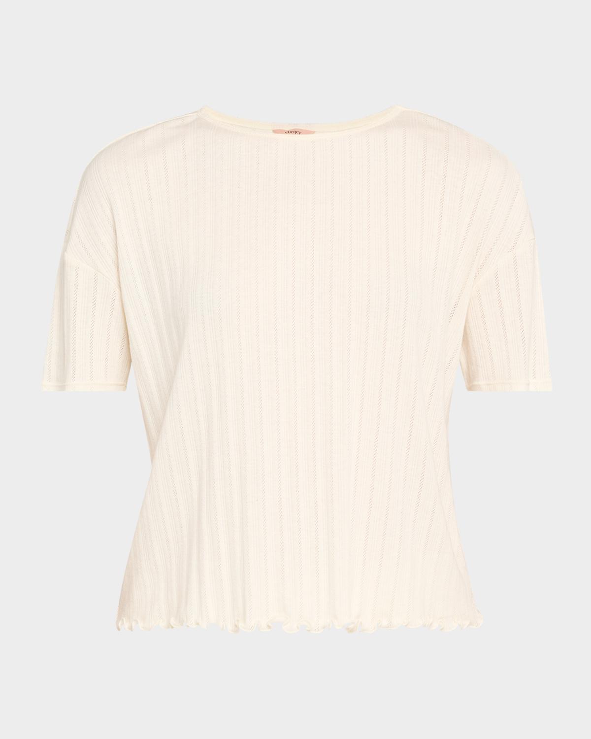 Eberjey Pointelle Short-Sleeve Tee