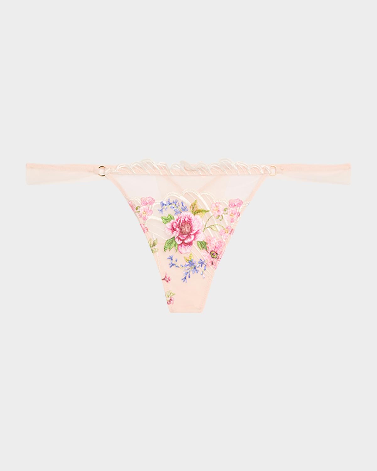 Lise Charmel Libertine en Fleurs Embroidered Tulle G-String