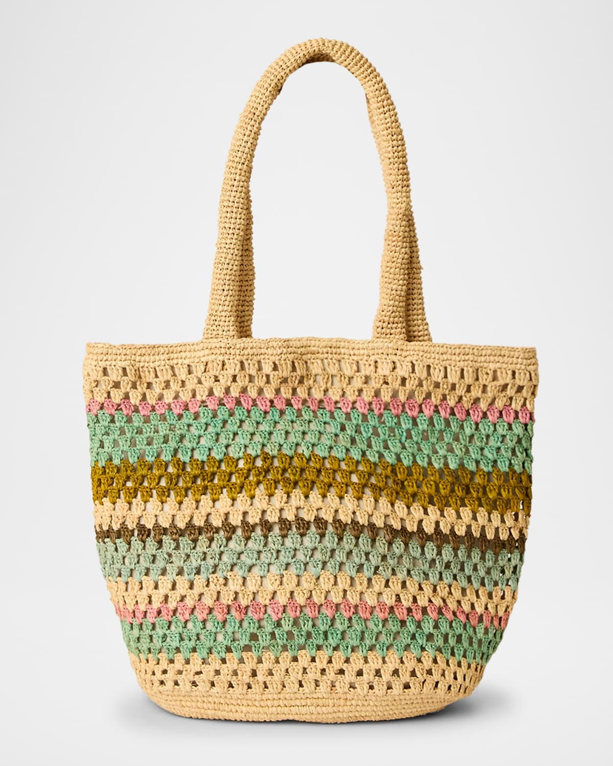 BTB Los Angeles Lily Multicolor Straw Tote Bag