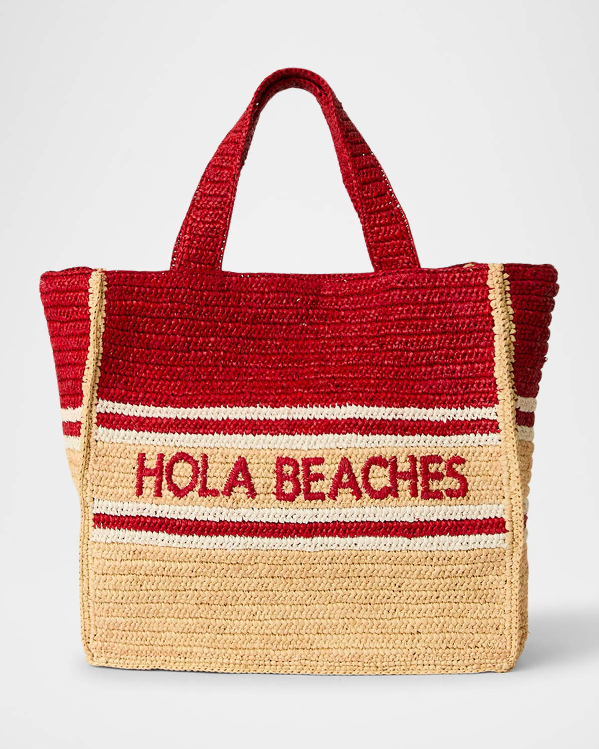 BTB Los Angeles Hola Beaches Straw Boxy Tote Bag