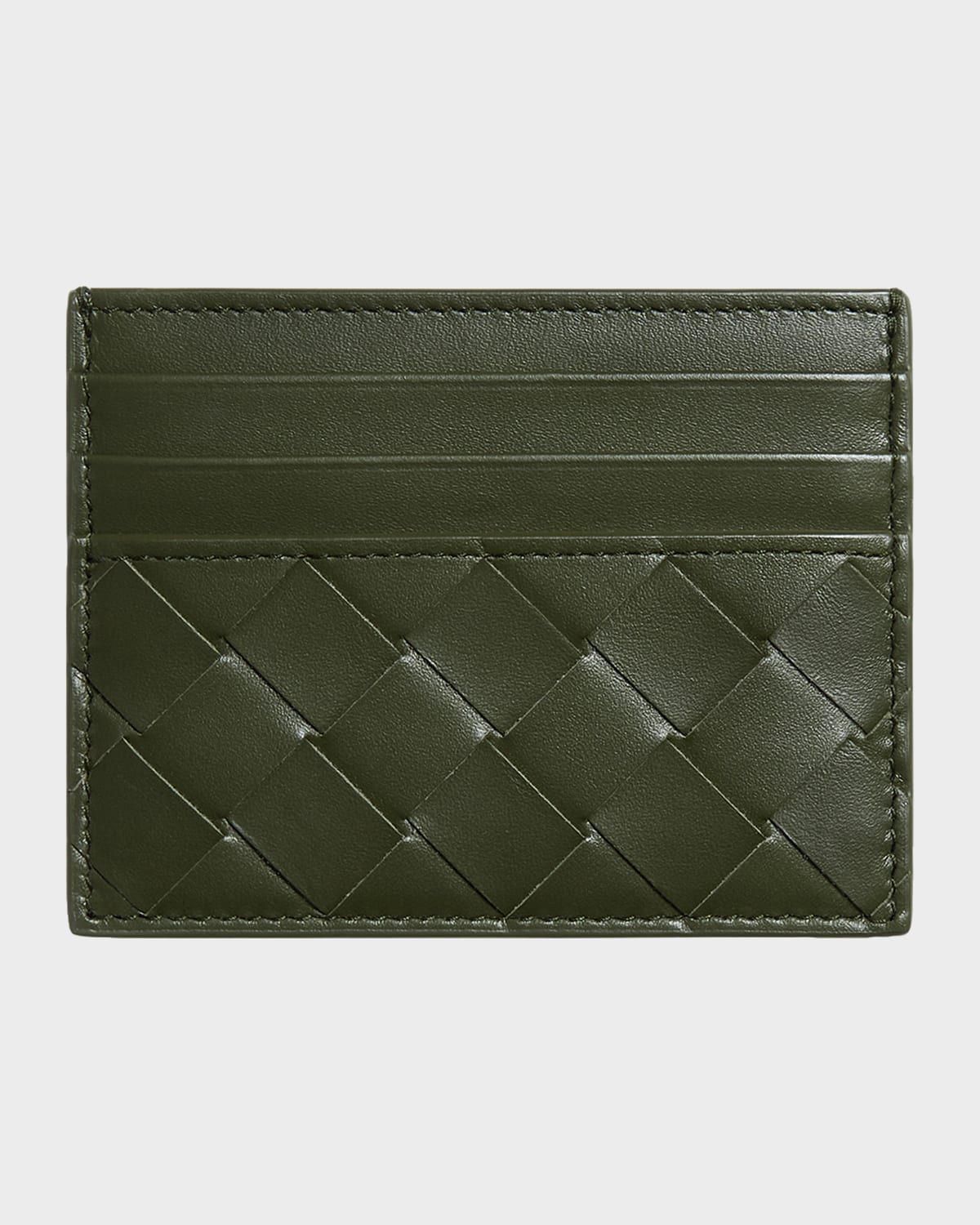 Bottega Veneta Men 's Intrecciato 15 Leather Card Holder