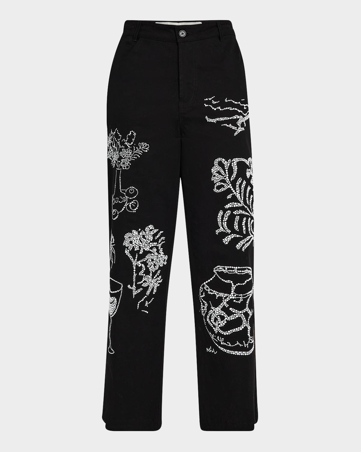 Libertine Still Life Crystal Wide-Leg Crop Pants