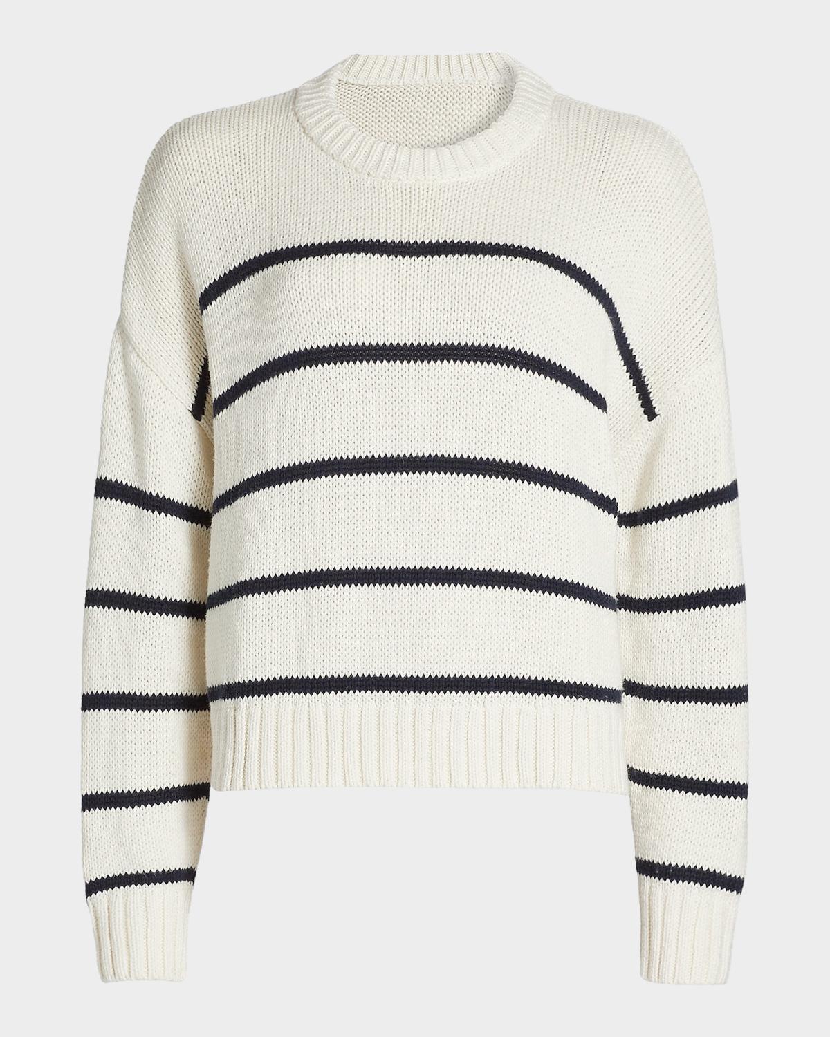 Jenni Kayne Chloe Striped Cotton Crewneck Sweater