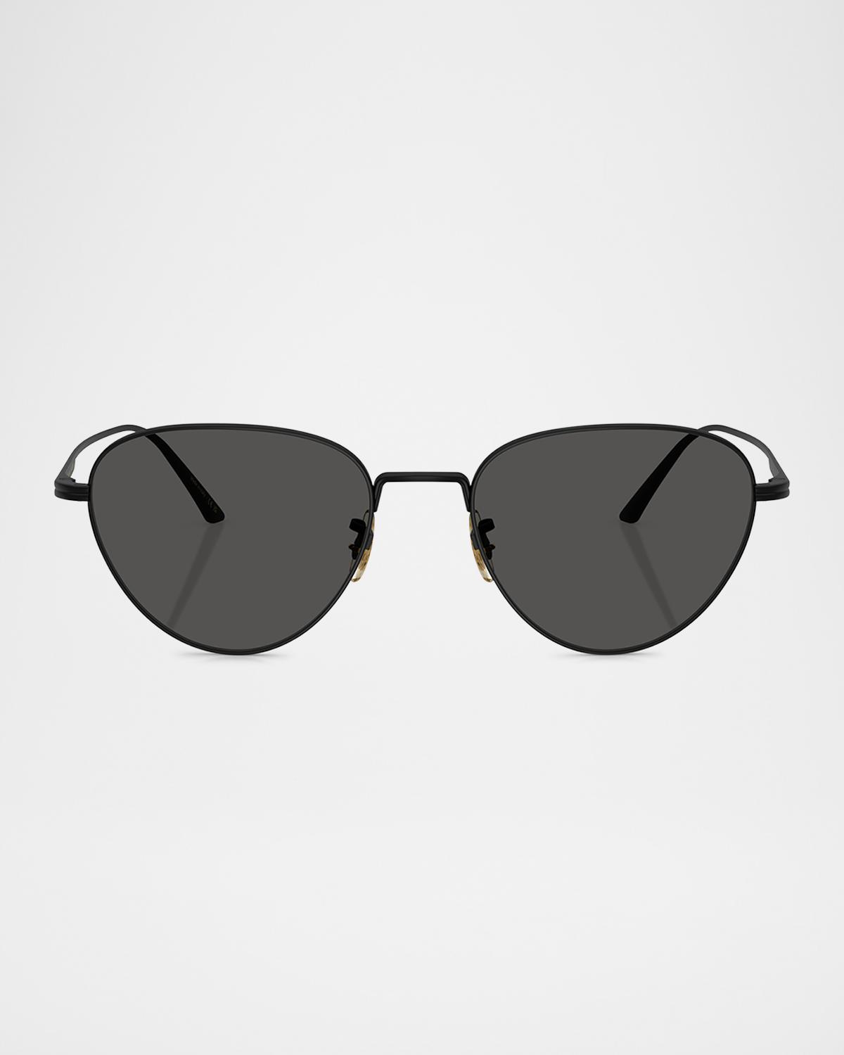 Khaite x Oliver Peoples 1991C Steel Aviator Sunglasses
