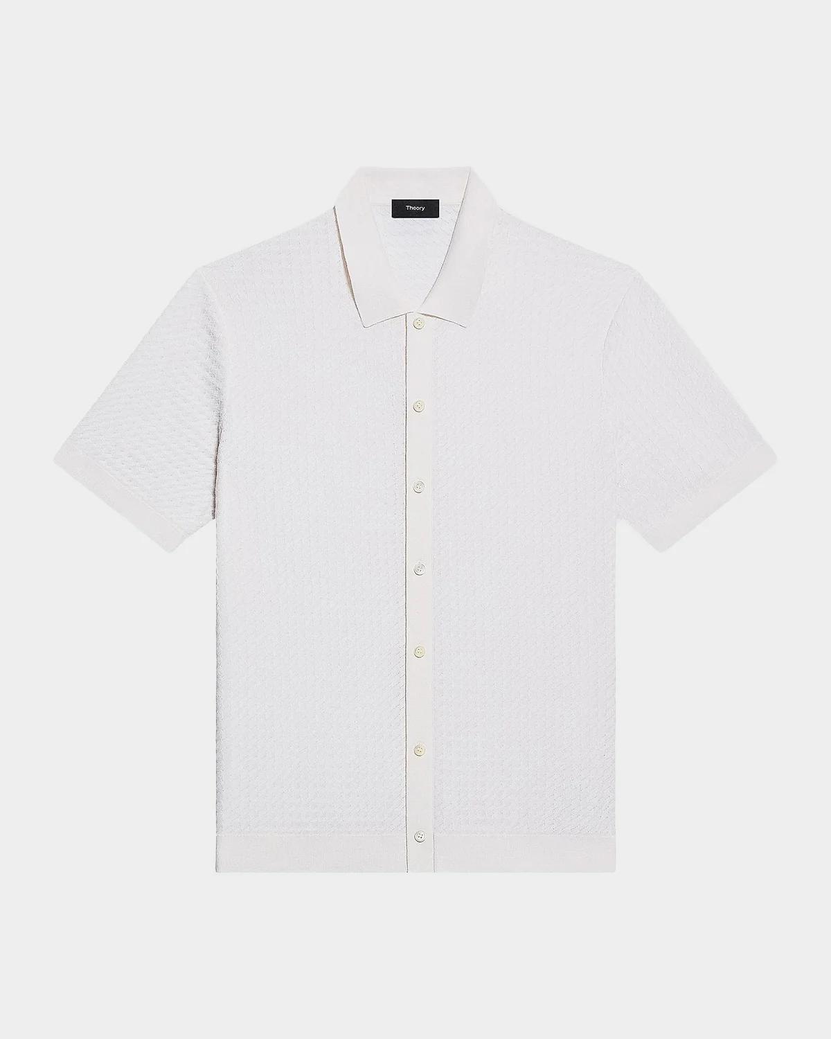 Theory Men's Cairn Cotton Waffle-Knit Shirt