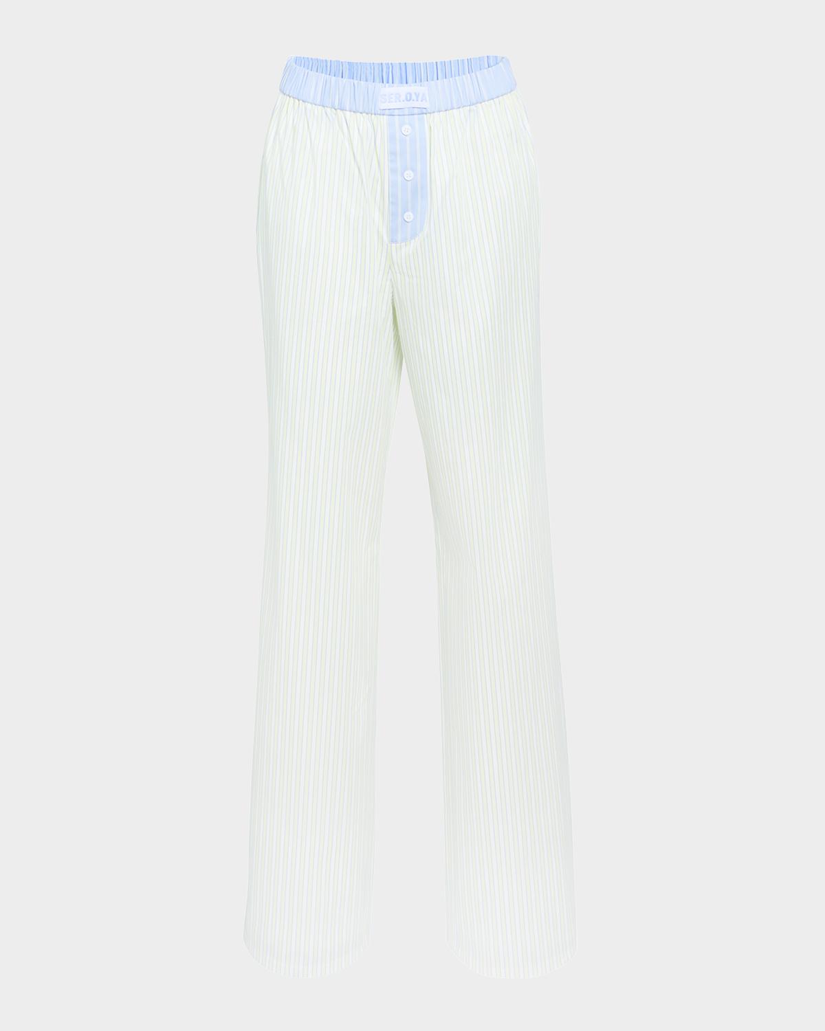 SEROYA Charli Striped Poplin Pants
