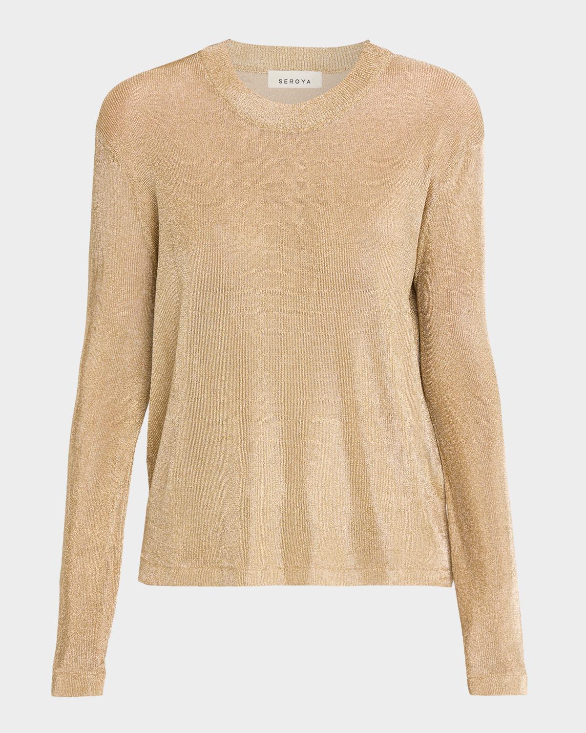 SEROYA Hana Metallic Knit Top