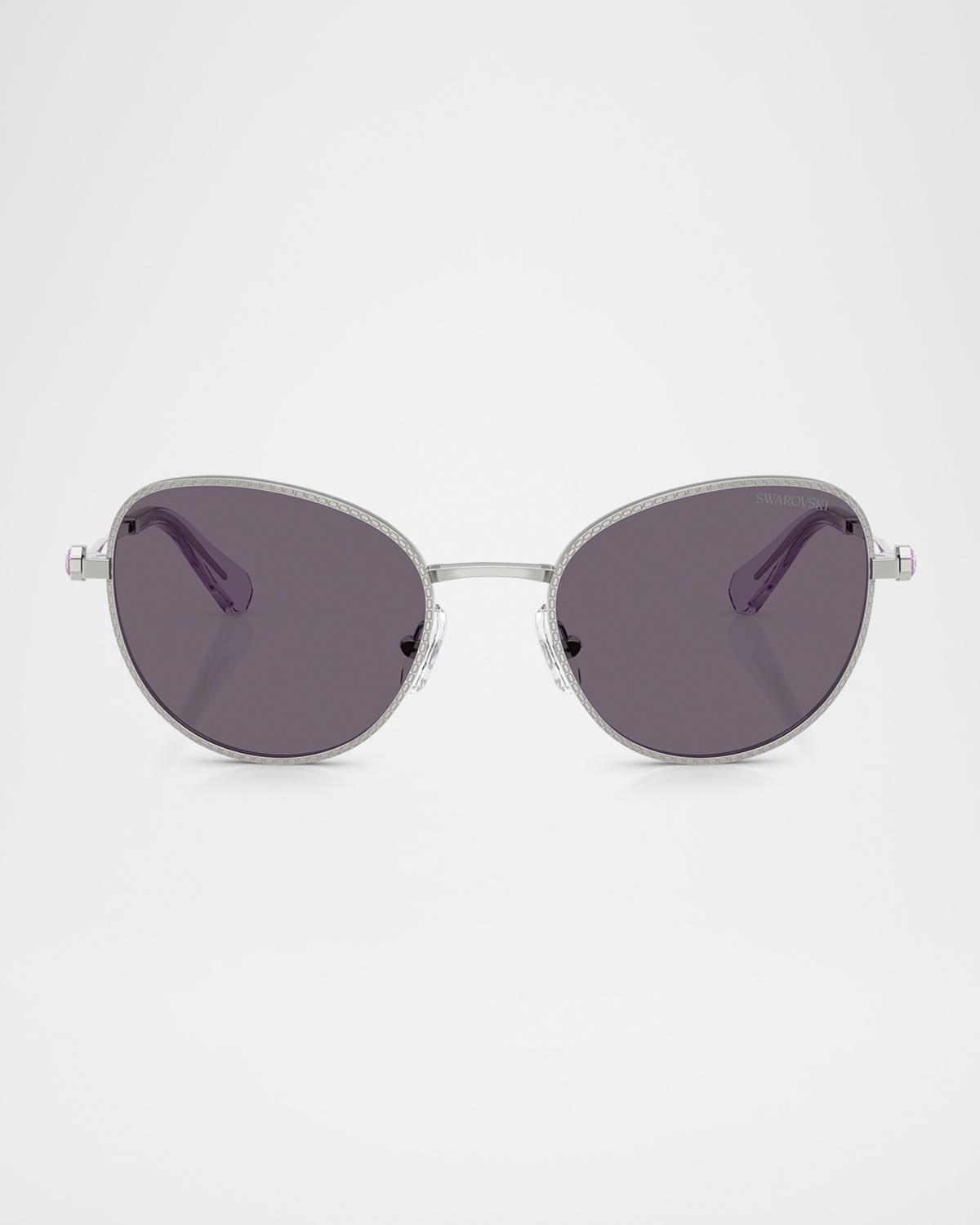 Swarovski SK7032 Crystal Metal Round Sunglasses