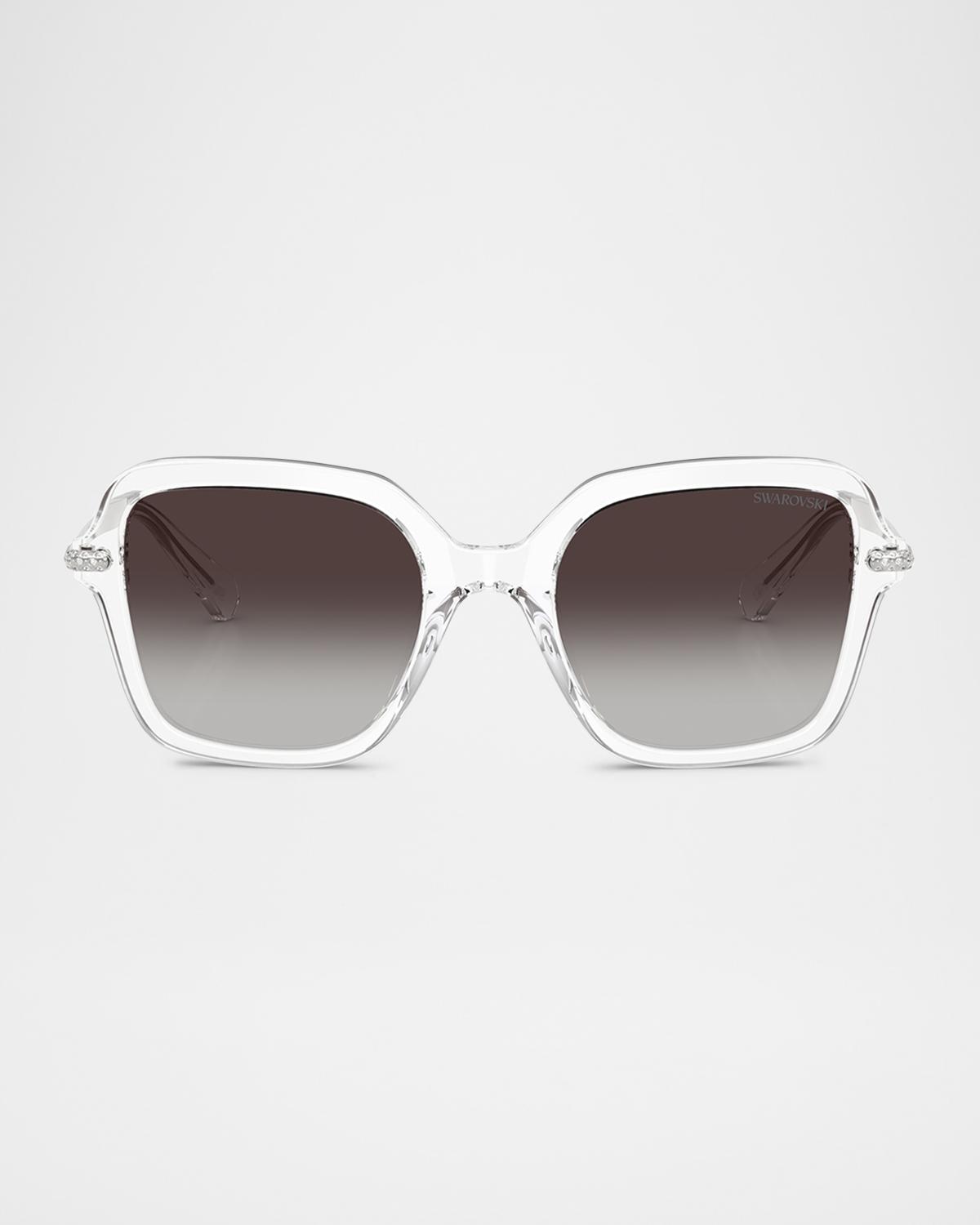 Swarovski SK6040 Crystal-Embellished Acetate Square Sunglasses