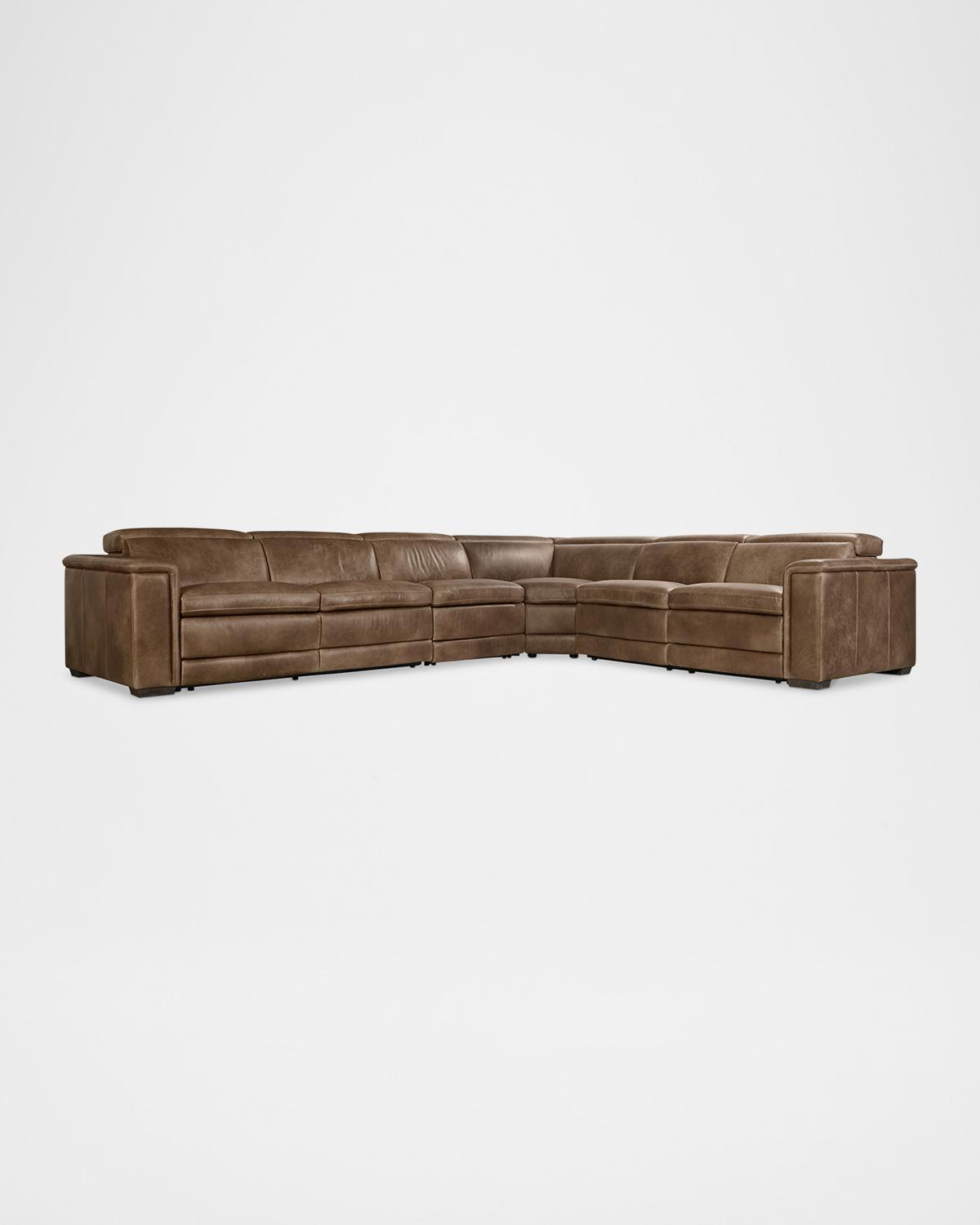 Bernhardt Lioni Leather 4-piece Power Motion Sectional