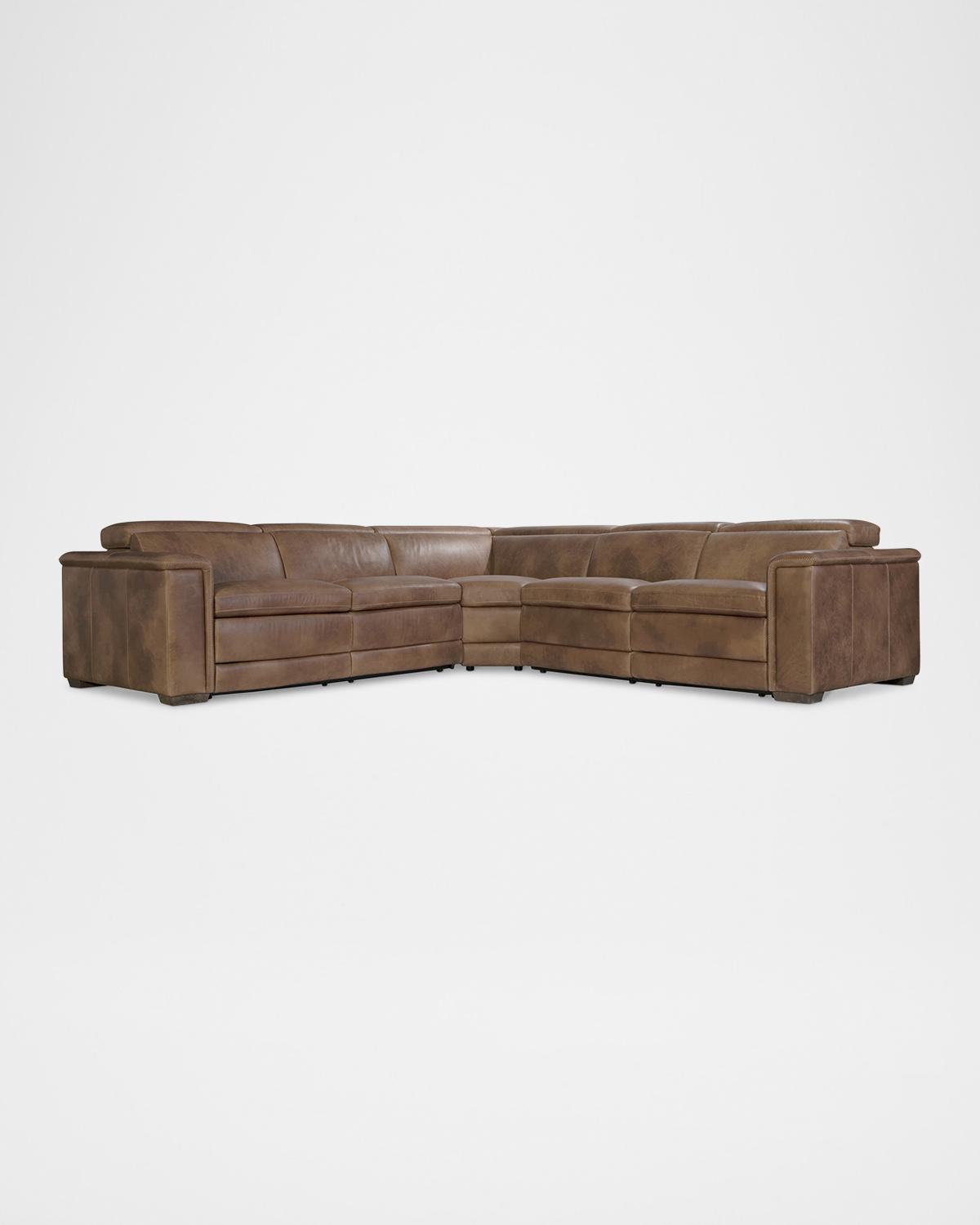 Bernhardt Lioni Leather 3-piece Power Motion Sectional