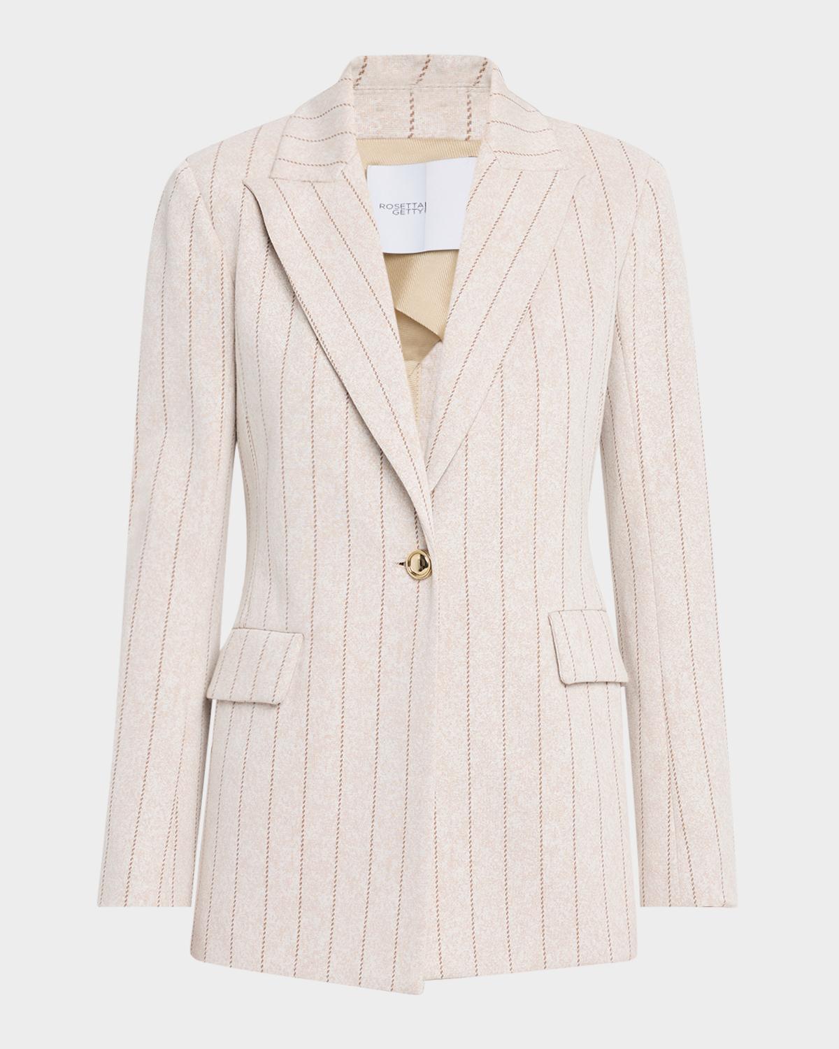 Rosetta Getty Pinstripe Single-Breasted Jacket