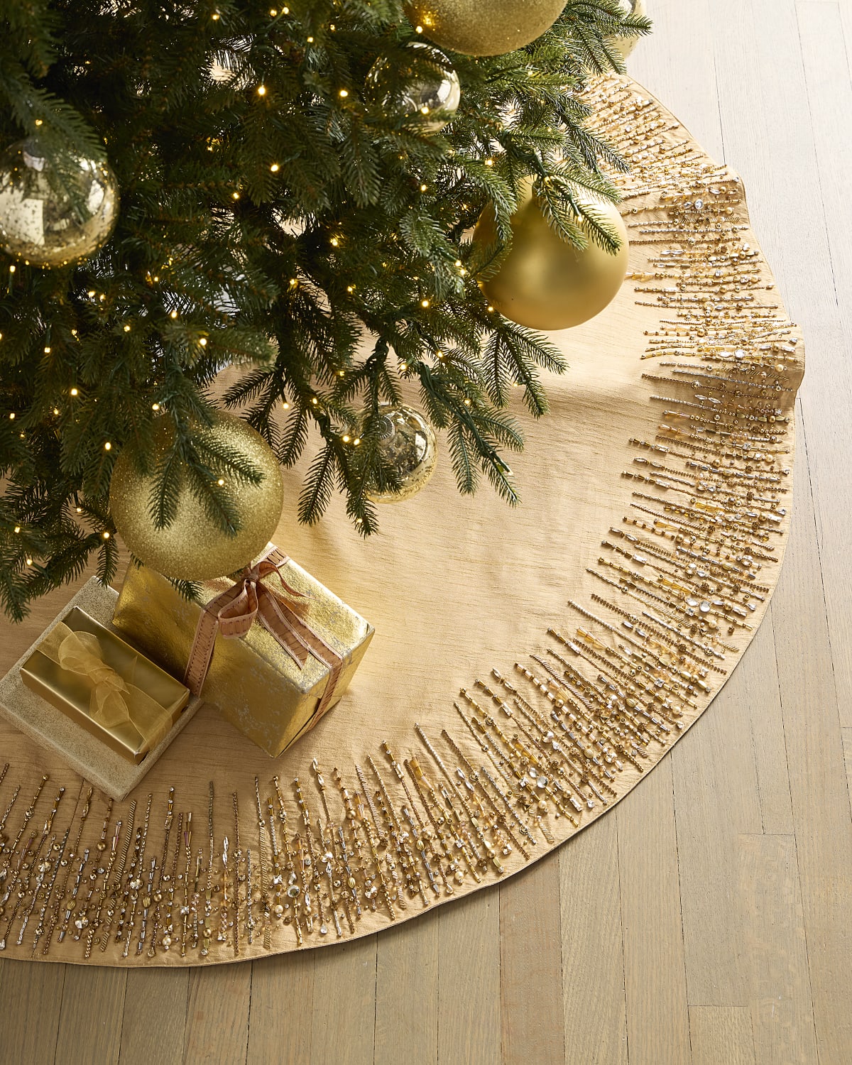 Neiman Marcus Gold Beaded 54" Tree Skirt
