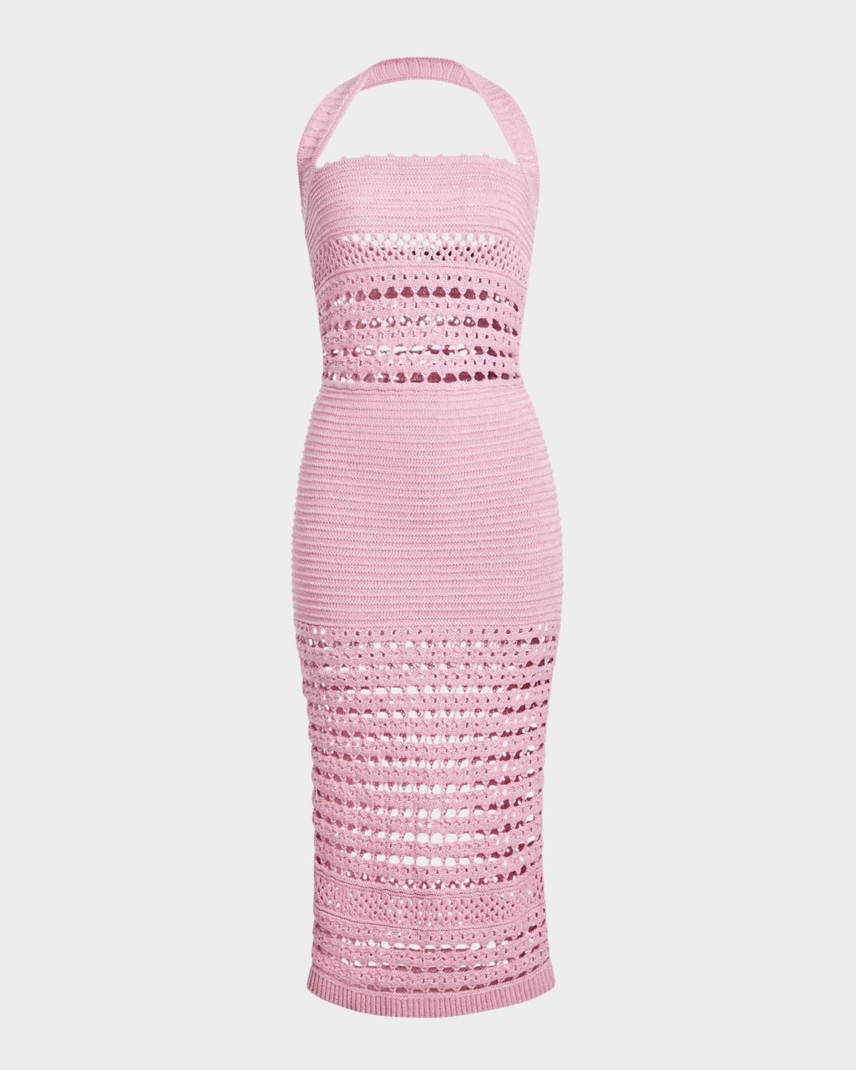 Retrofête Jaycee Crochet Halter Midi Dress