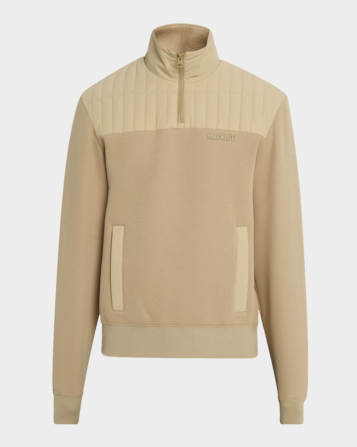 Mackage Men's Corey Hybrid Down Quarter-Zip Sweater