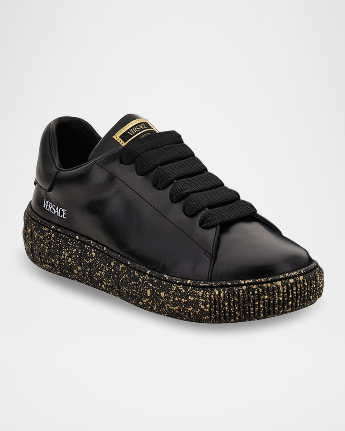 Versace Kid 's Calf Leather Low-Top Sneakers, Kids