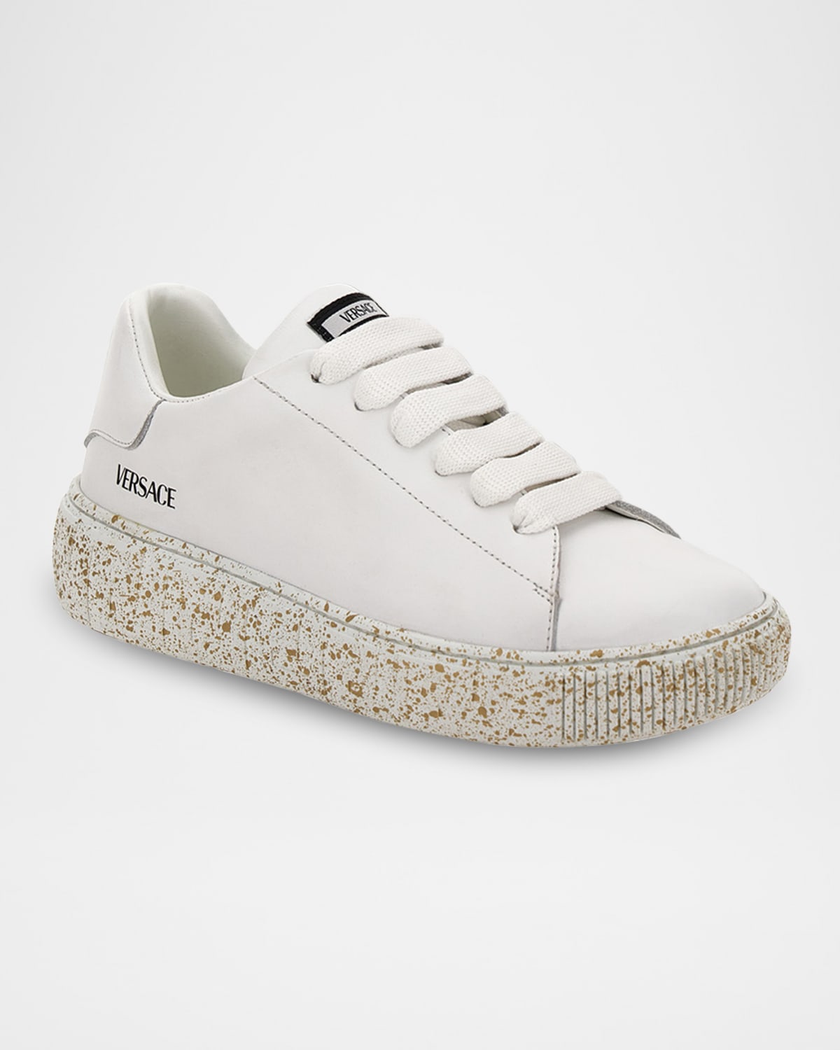 Versace Kid 's Calf Leather Low-Top Sneakers