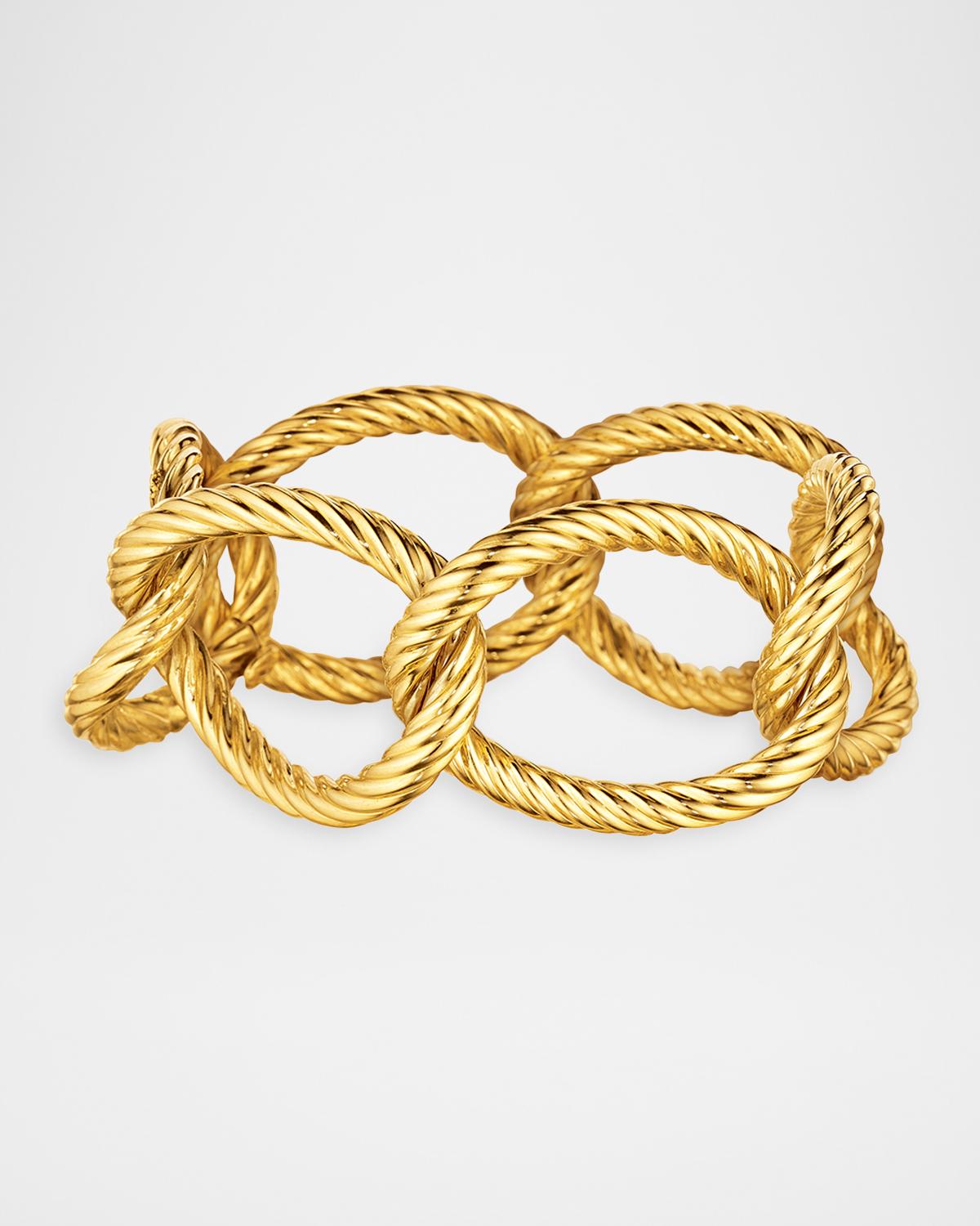 18K Yellow Gold Fluted Oval Link Bracelet